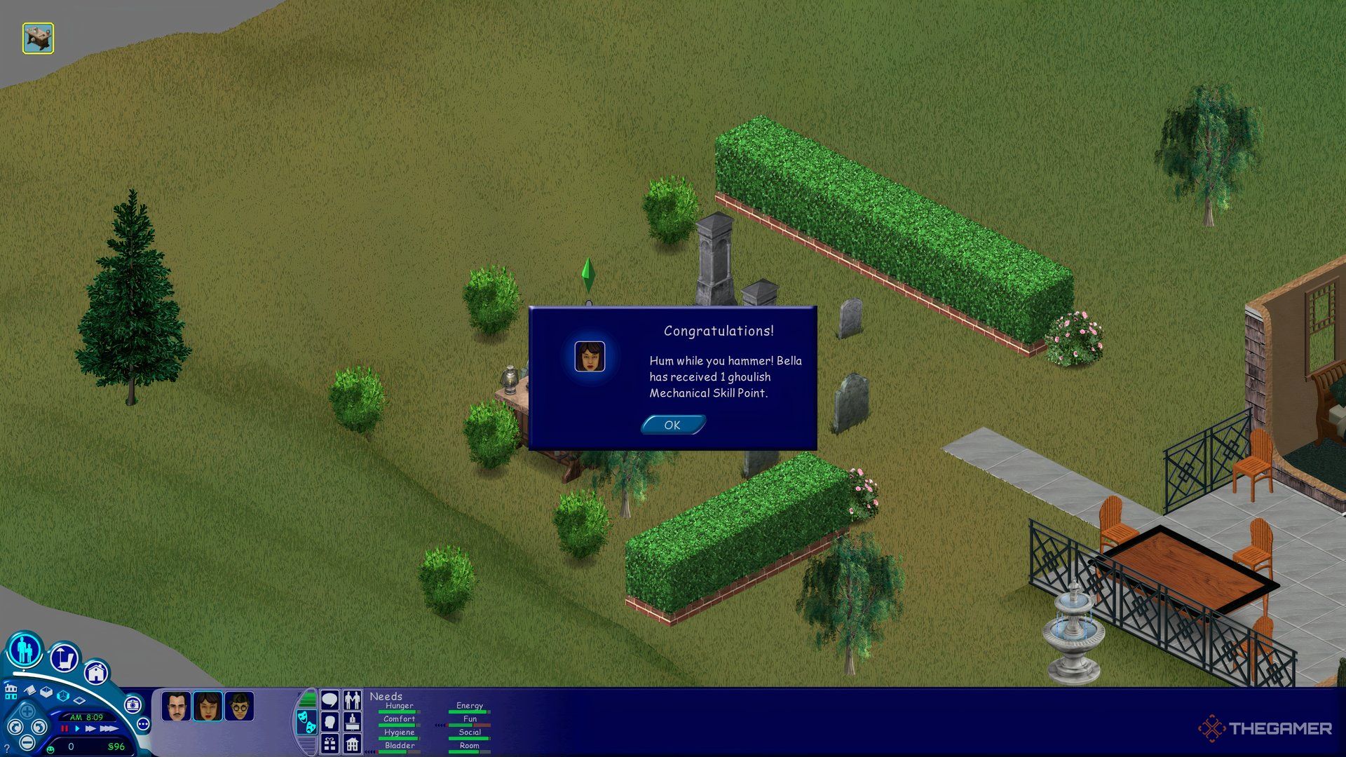 Bella Goth from The Sims received a mechanical skills as pop -up.