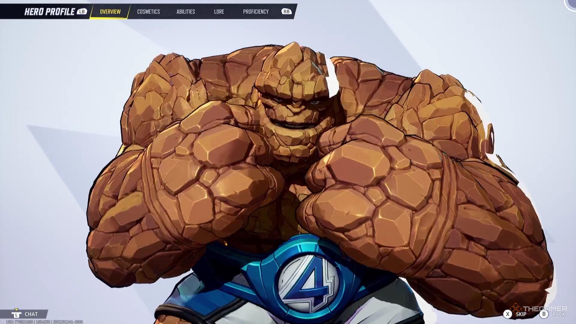 The Things stand with his fists in front of his face in Marvel Rivals.