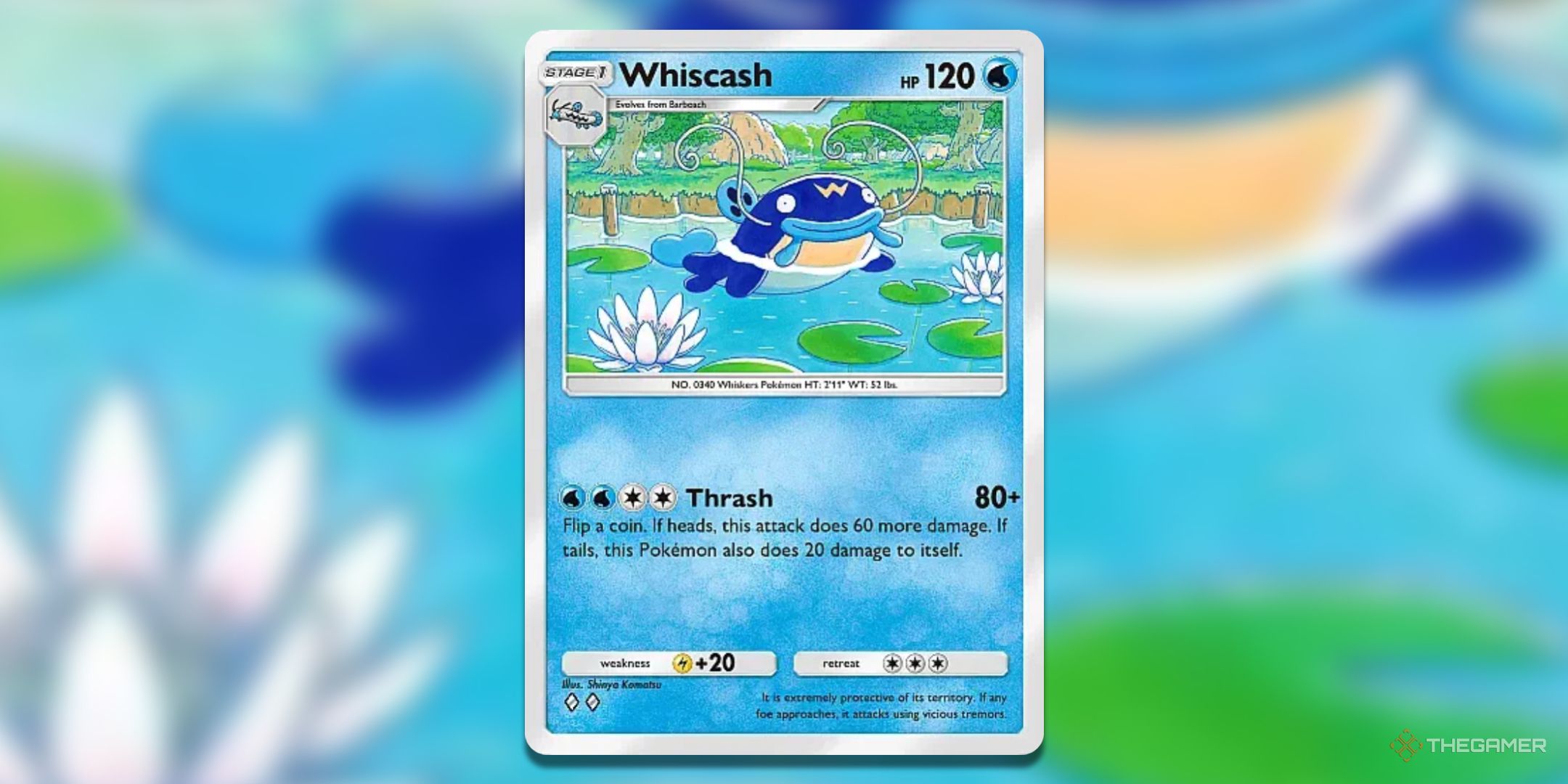 Whiscash Pokemon TCG Pocket Triumphant Light Card Art.