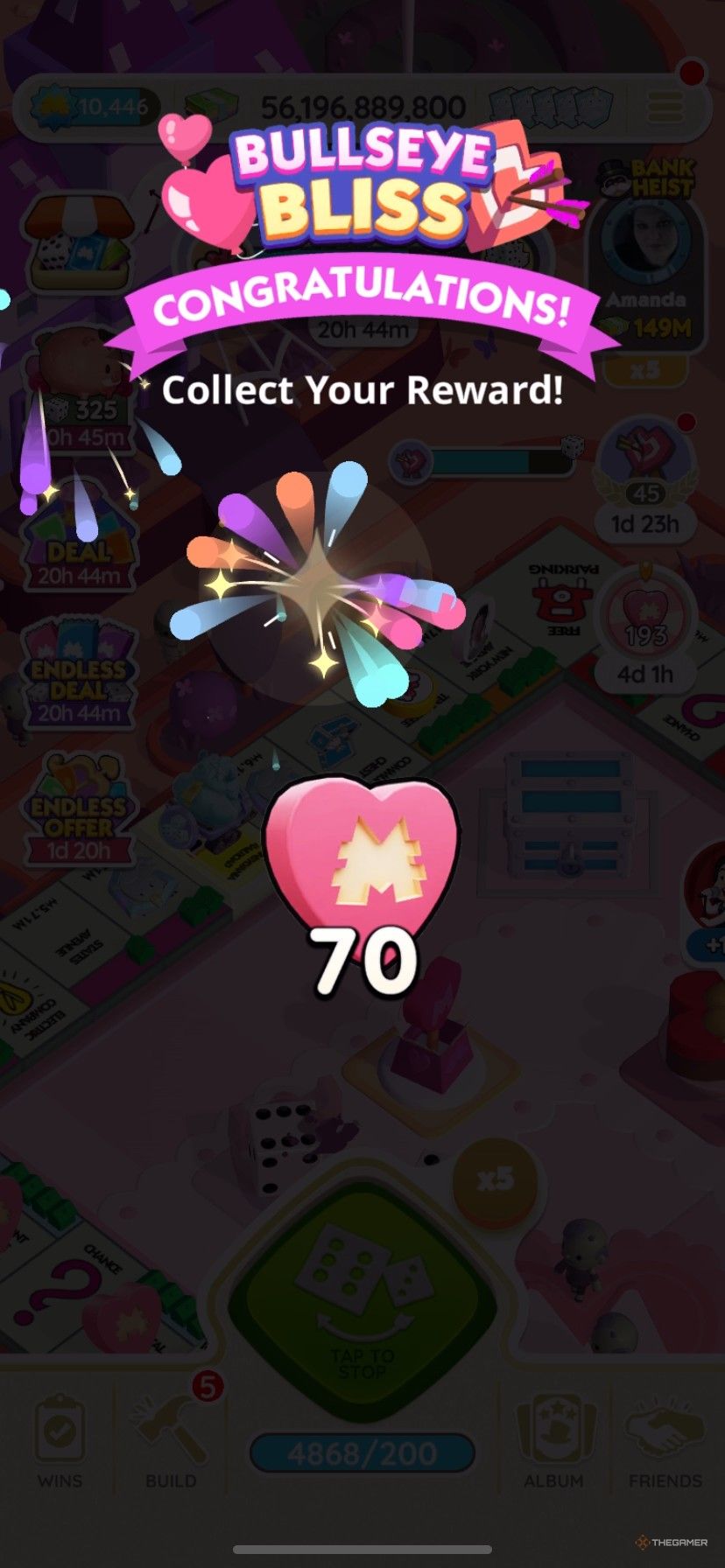 برنده 70 نشانه شرکای شیرین رایگان از Bullseye Bliss در انحصار GO.