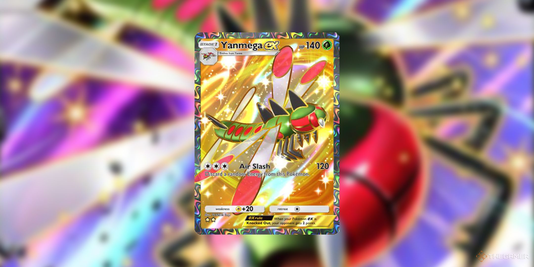 The 2-star card for Yanmega ex in Pokemon TCG Pocket.