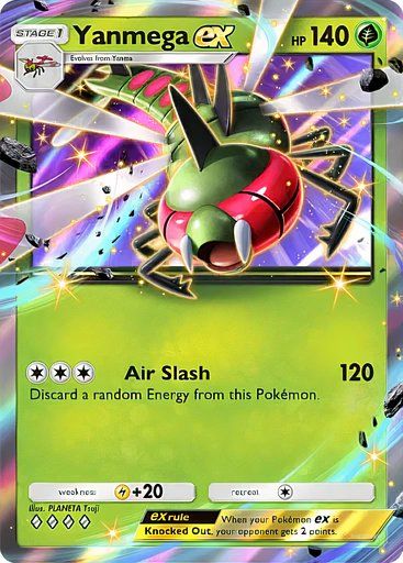 The Yanmega EX card from Pokemon TCG Pocket.