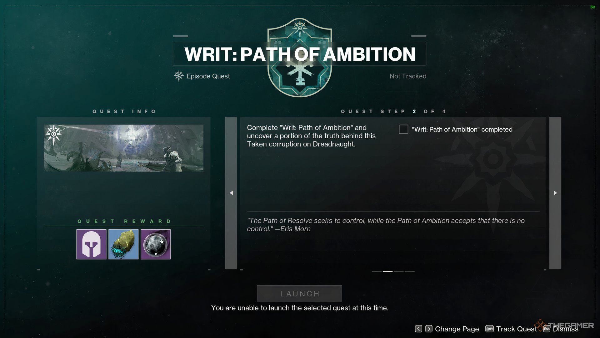 نوشتار: مسیر جاه طلبی که به تفصیل در ورود به سیستم در Destiny 2: Heresy Act II شرح داده شده است.