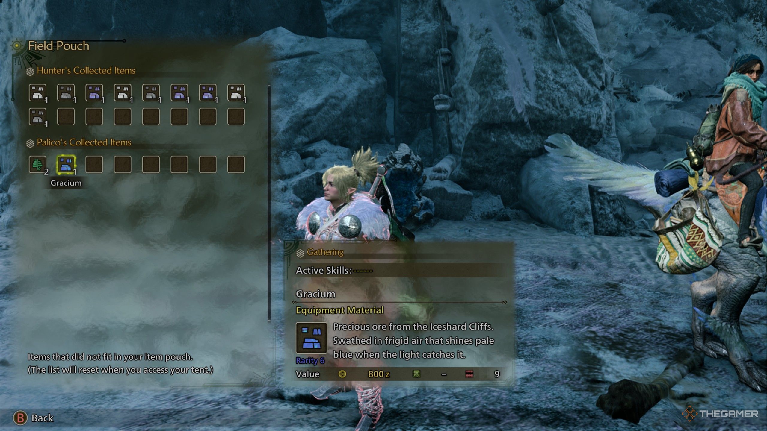 Gracium in the palico&rsquo;s field pouch in monster hunter wilds.