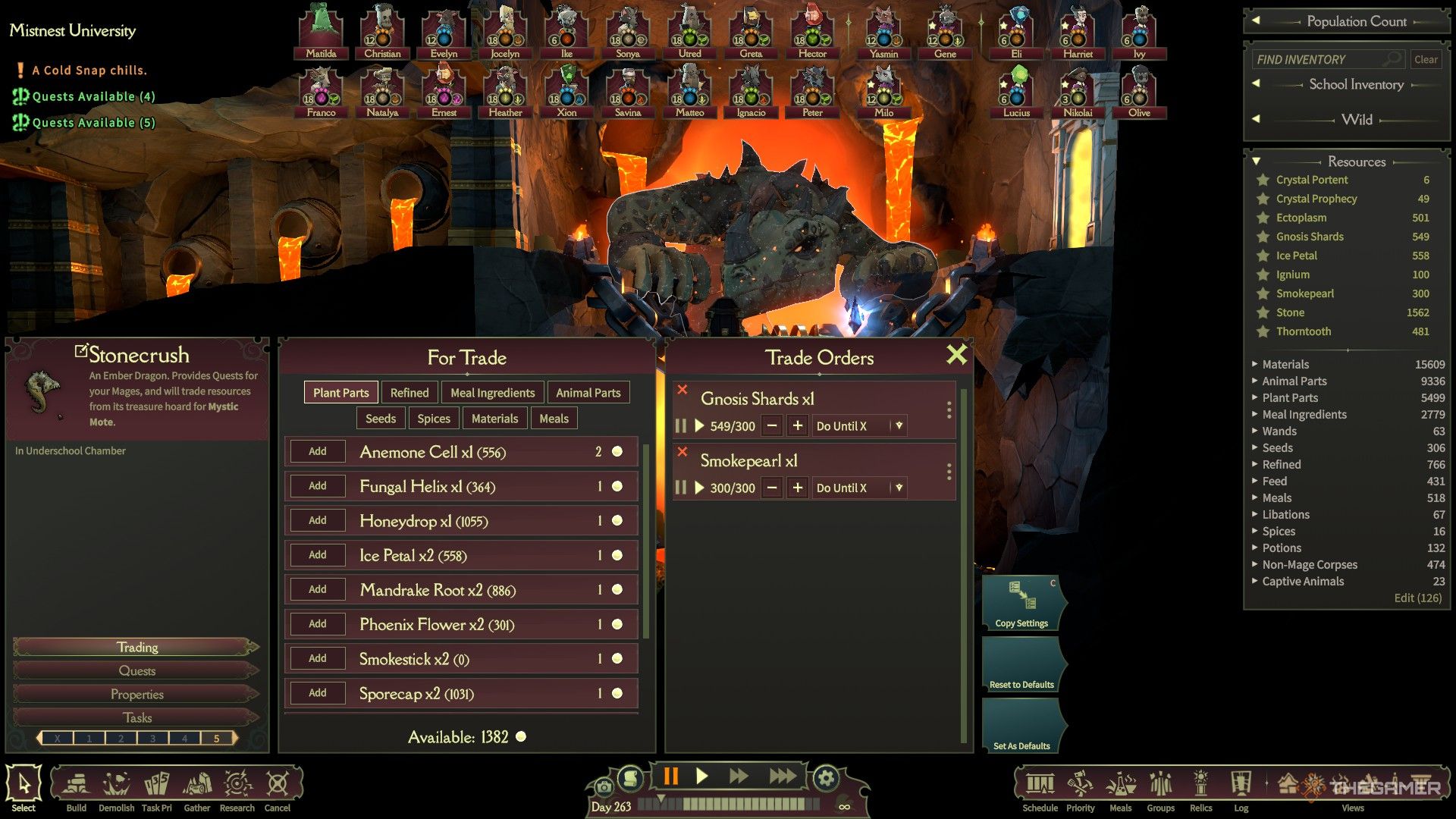 A player trades mystical fat with Amber Dragon. 