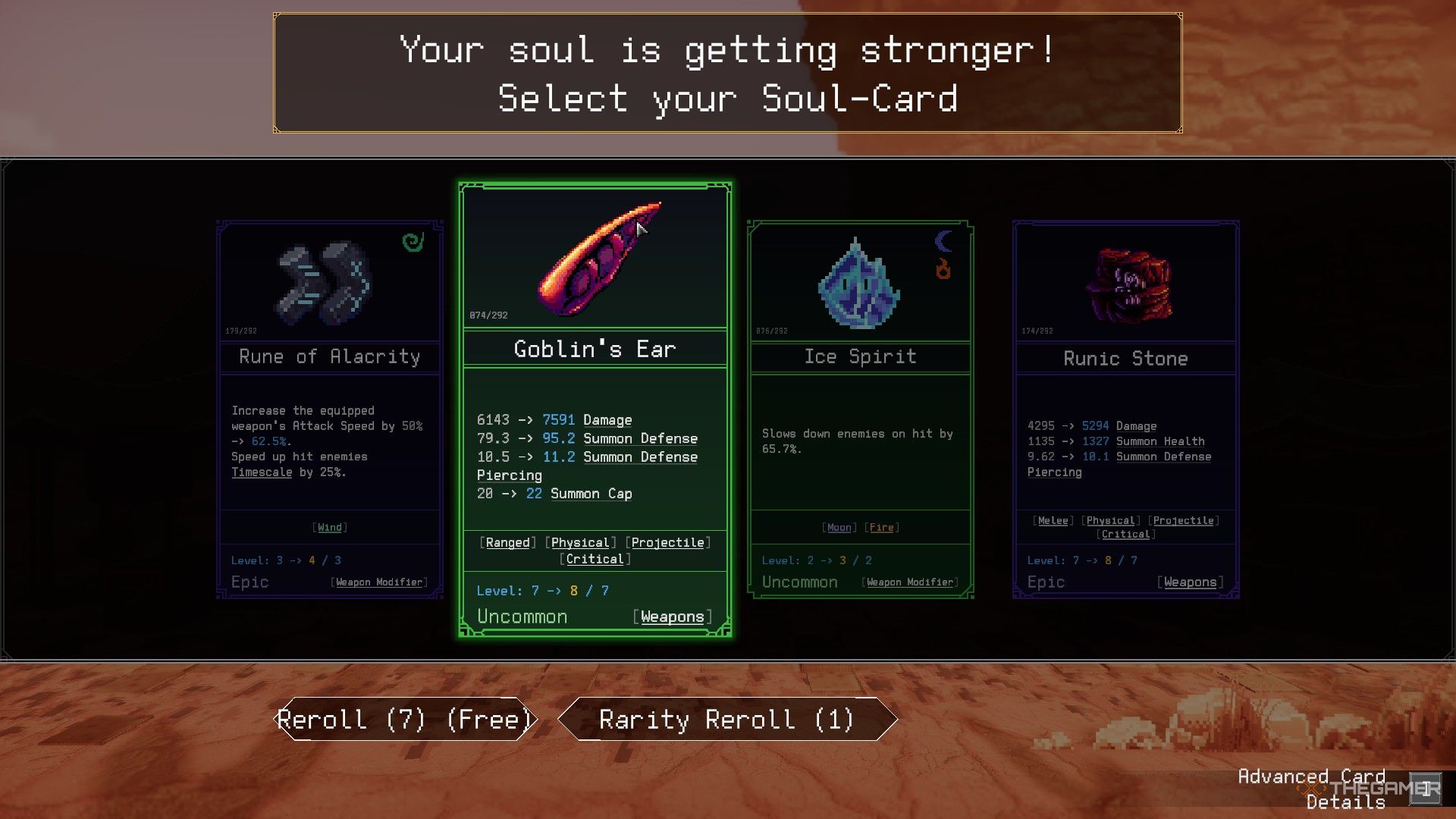 The player in Rogue Genesia uses a limit break to level an item beyond its normal limit.