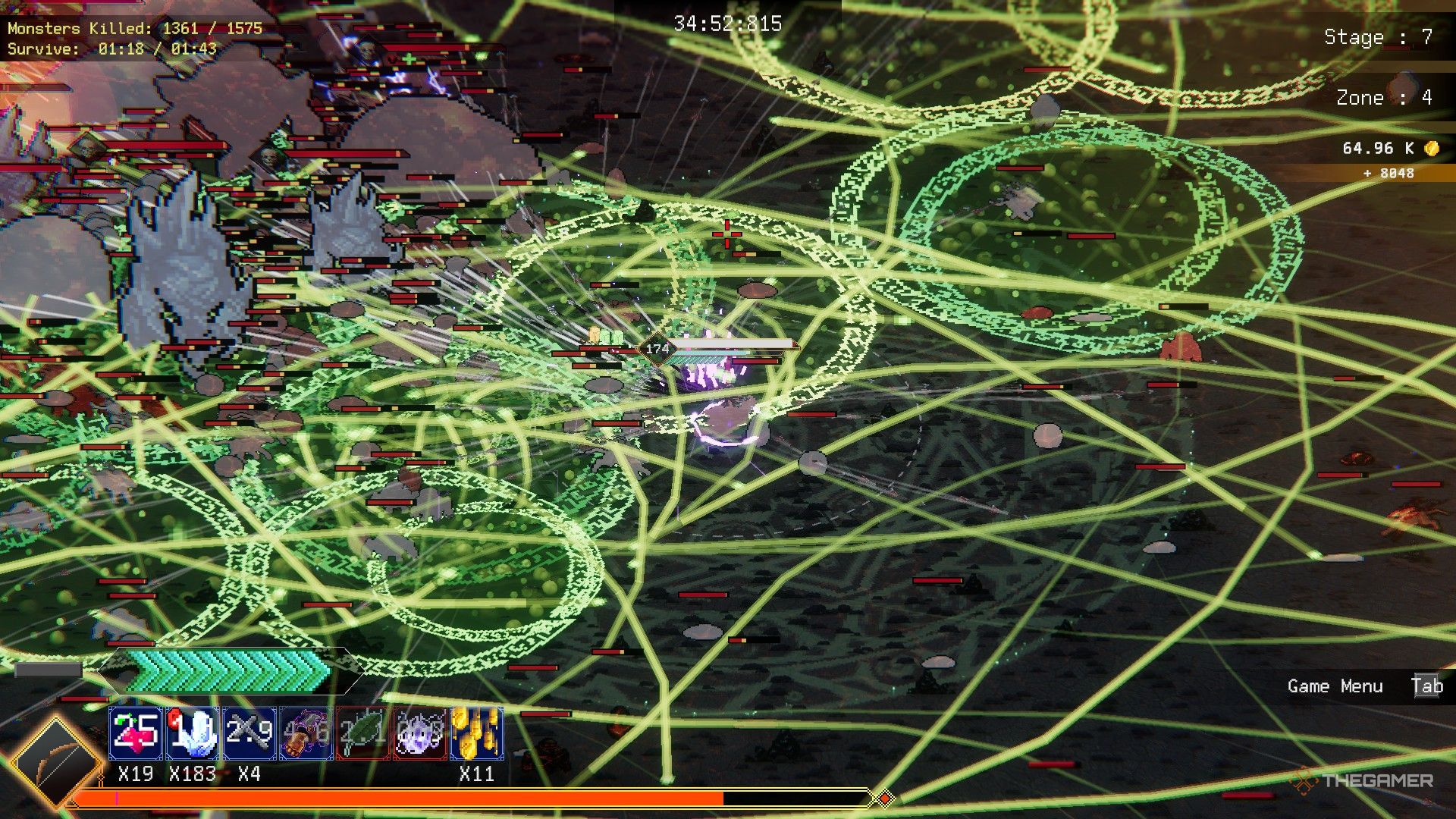 Shaman -personalen och Magic Wand kombineras för att ge Shaman -projektilerna spårning av trollstaven. 