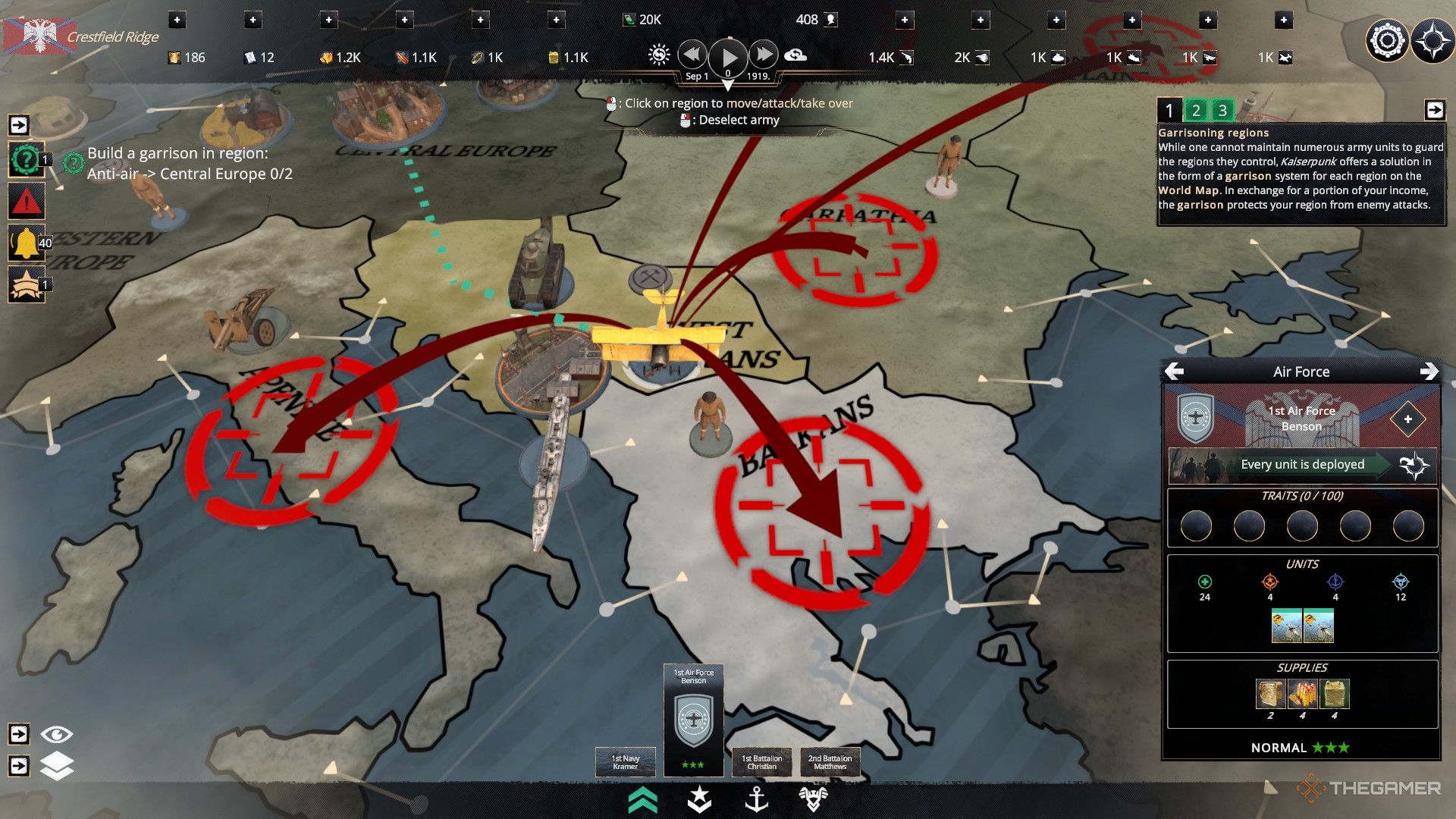 a biplane squadron chooses its target in kaiserpunk.