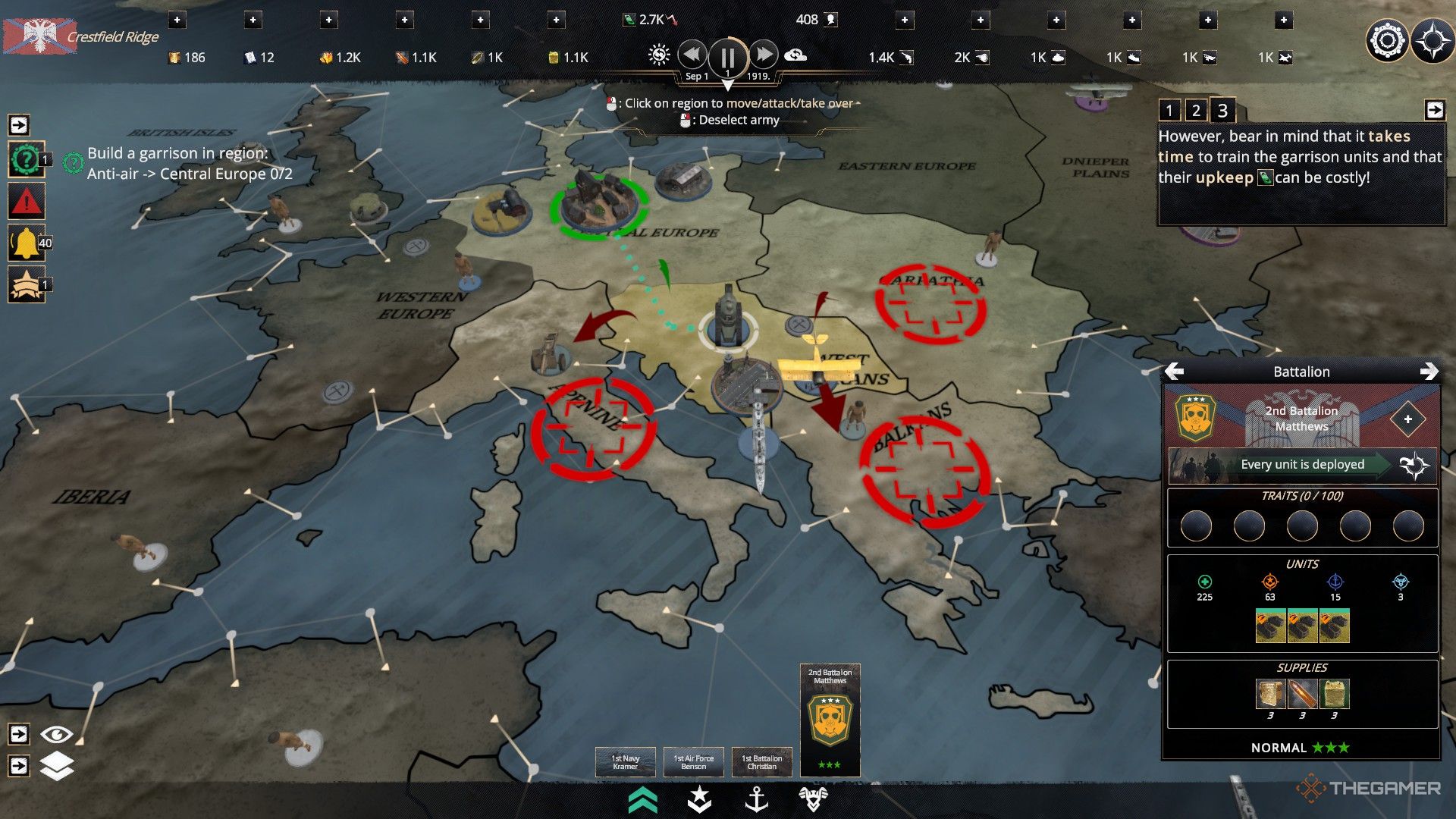 a fleet is on standby in the adriatic in kaiserpunk, supported by a tank battalion and biplane squadron.