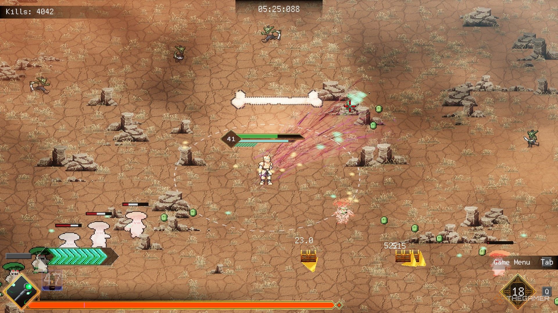 A giant bone appears in the desert of Rogue Genesia, which unlocks the secret dog character.