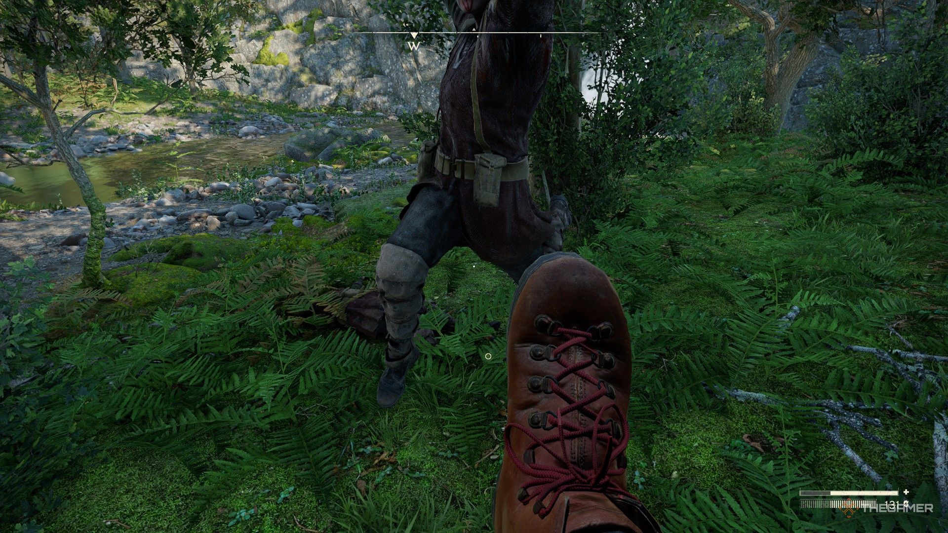 the player kicks a druid away during a fight in atomfall.