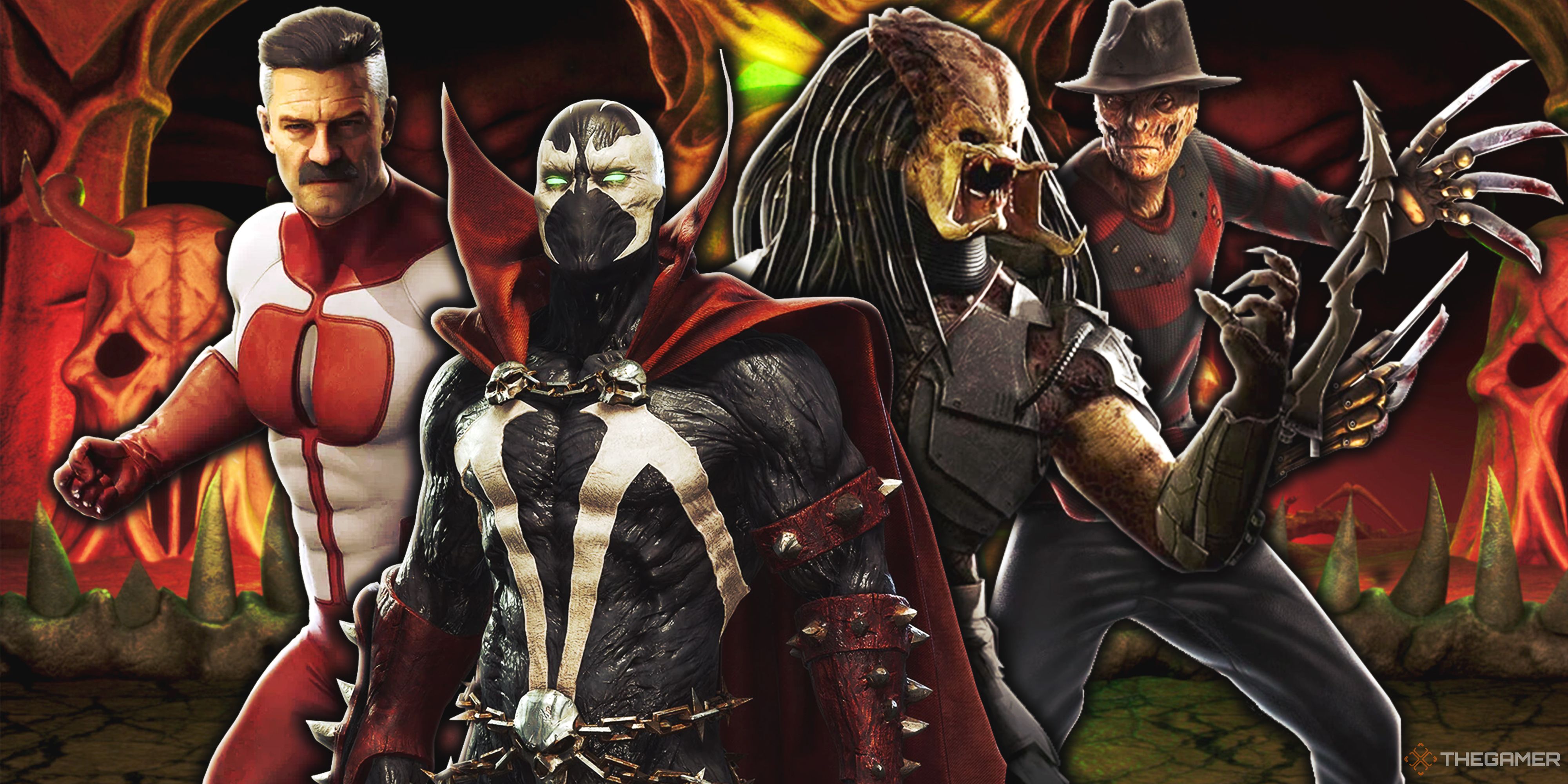 Omni-Man, Spawn, Predator and Freddy Krueger.