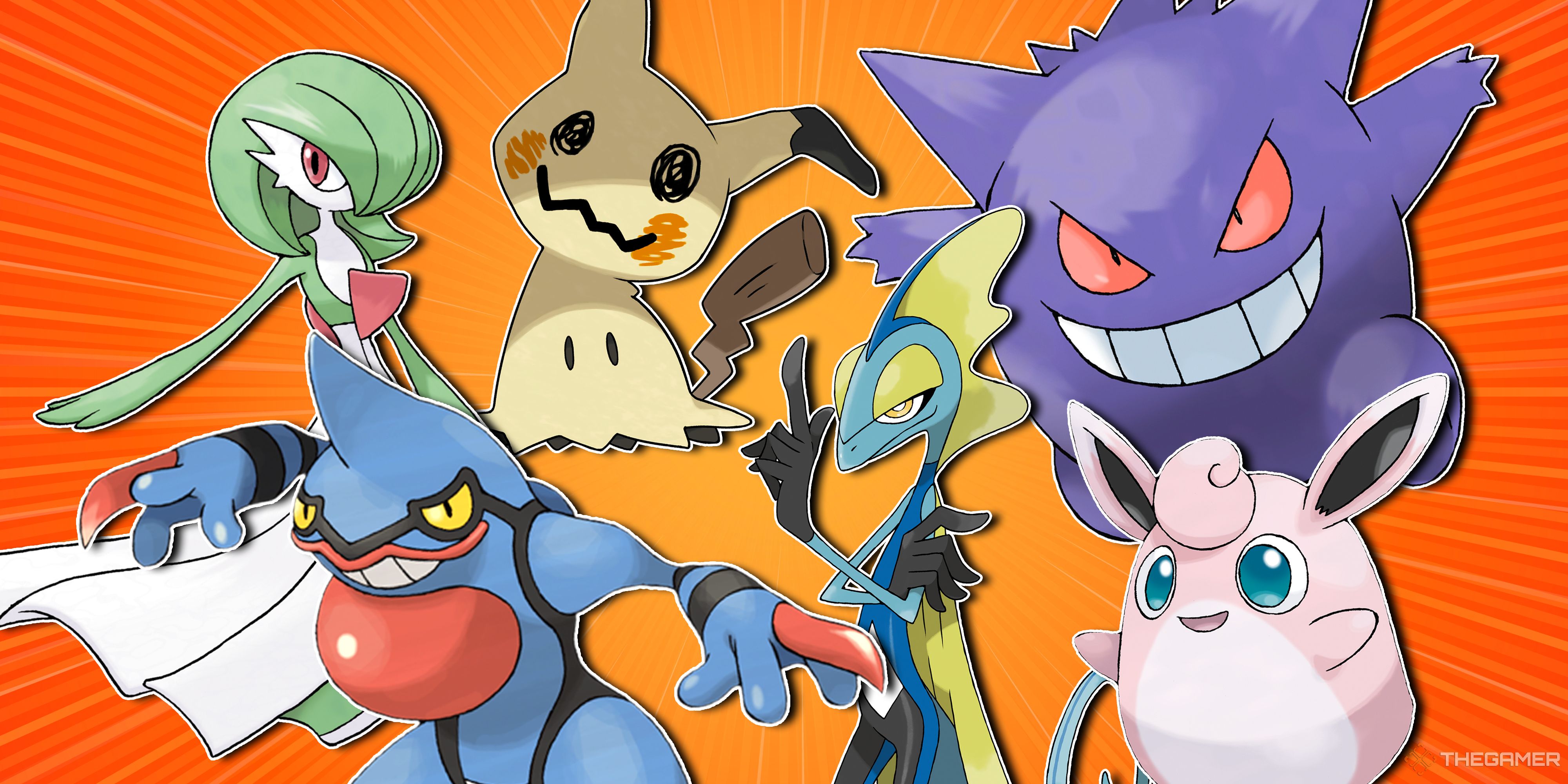 Gardevoir, Toxicroak, Mimikyu, Inteleon, Gengar and Wigglytuff.