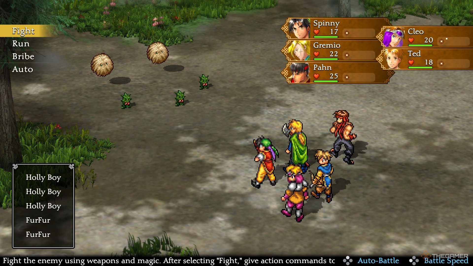 A combat screen in Sivodon 1 HD Remster, showing a new UI.