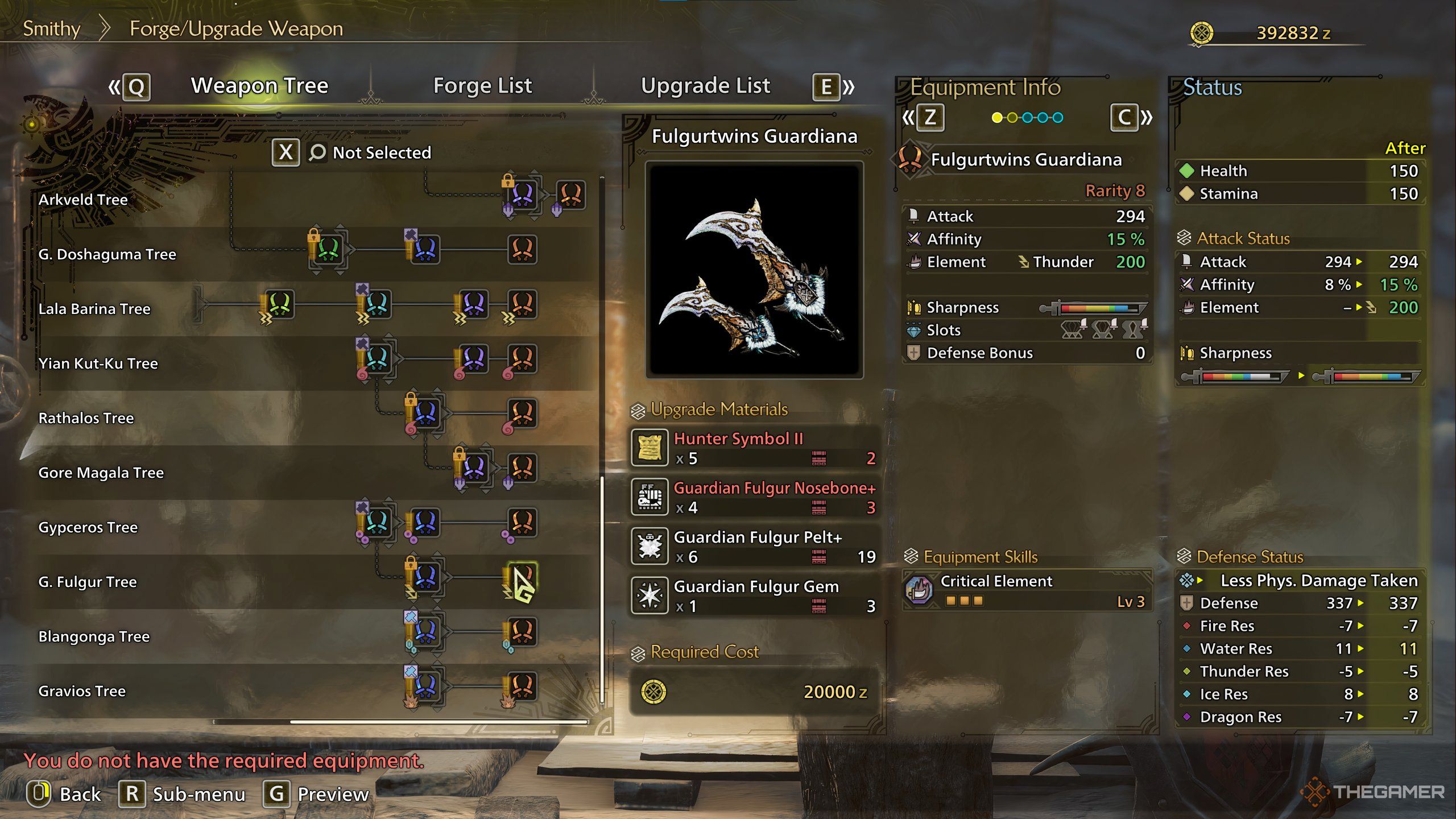 A forge preview image of the fulgurtwins guardiana from monster hunter wilds.