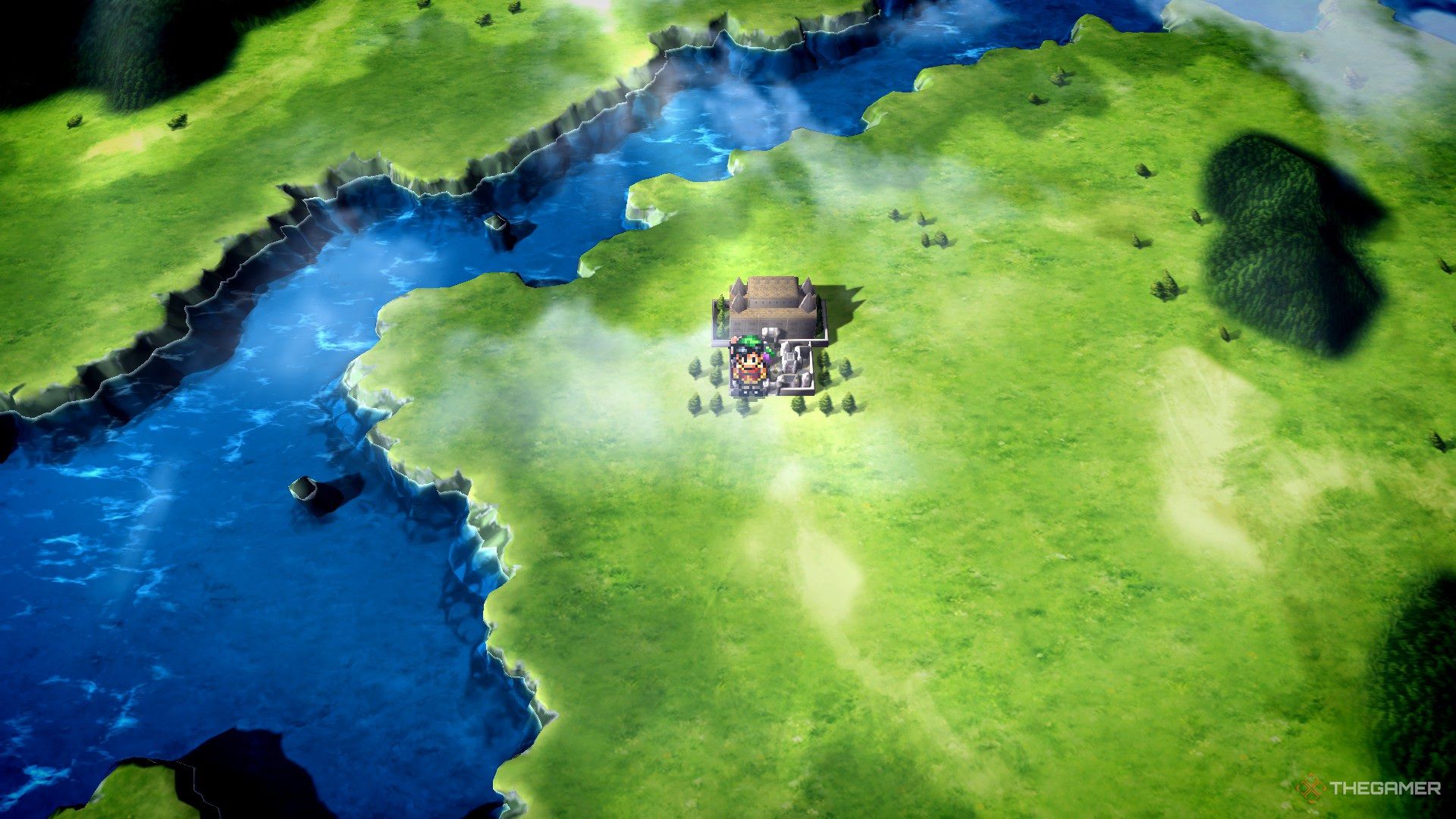 Socadon 1 HD Remster's game play screenshot, showing new fog, lighting and water effects.