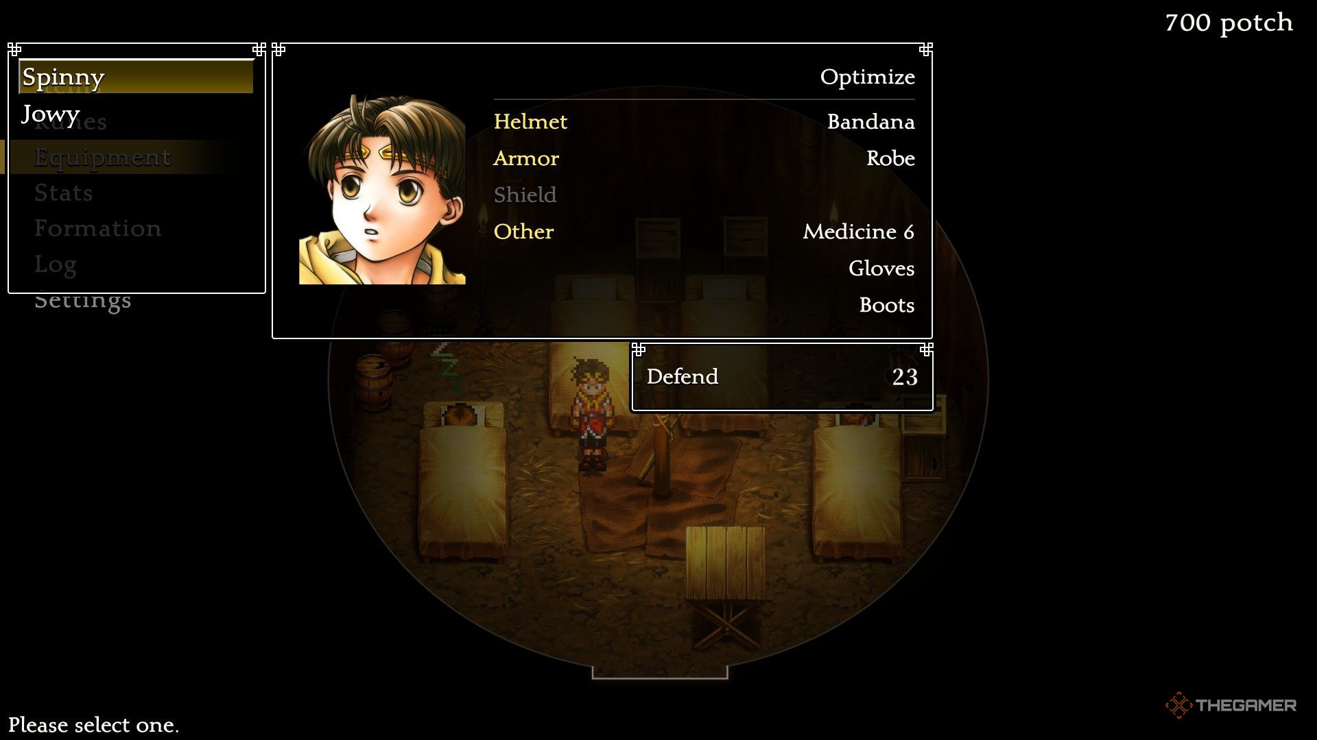 A gameplay screenshot of Suikoden 2 HD Remaster, showing the character&rsquo;s inventory.