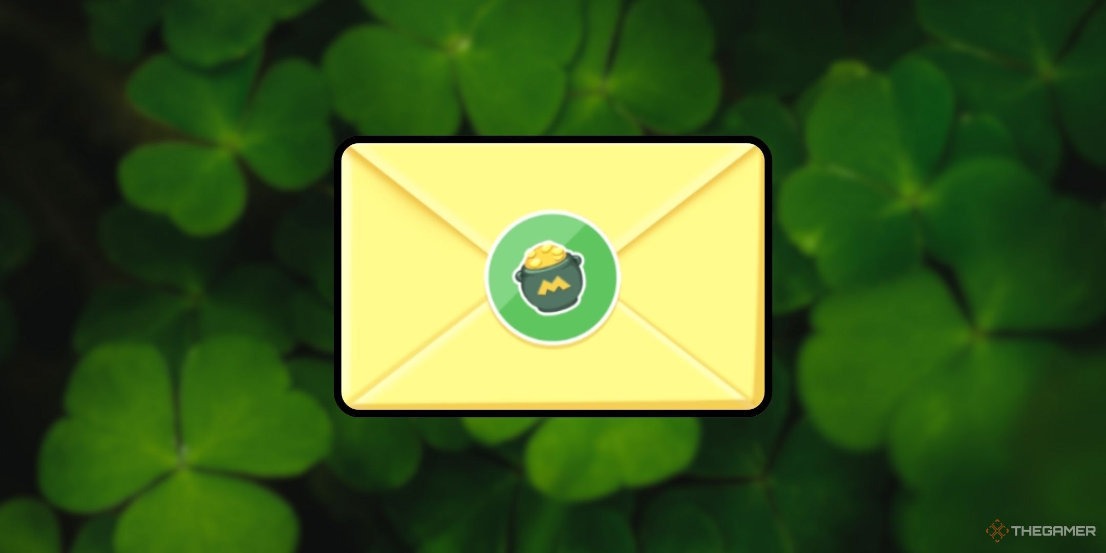 A partner envelope for sending free St. Paddy's Partners tokens in Monopoly Go.