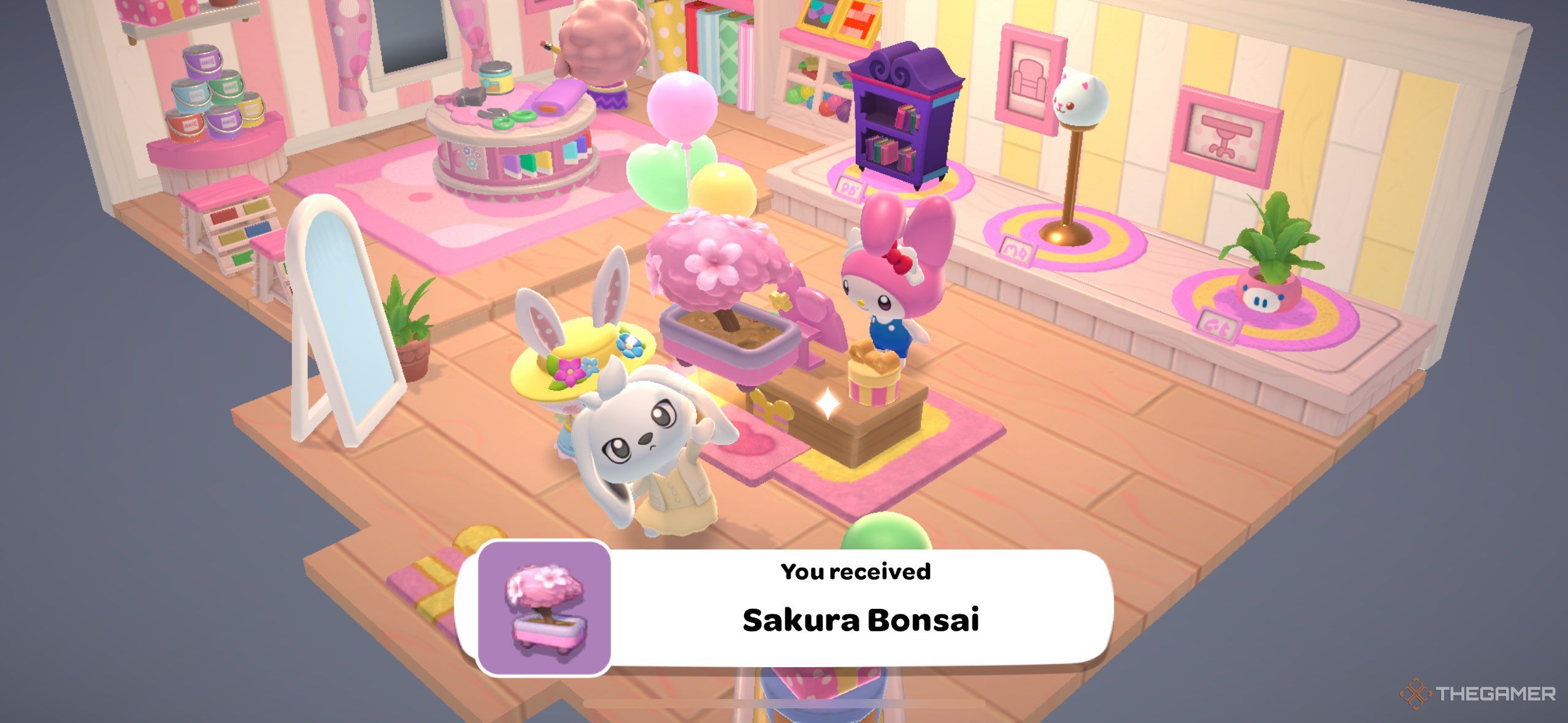 A player who is buying Sakura Bonsin Hello Kitty Island Adventure.
