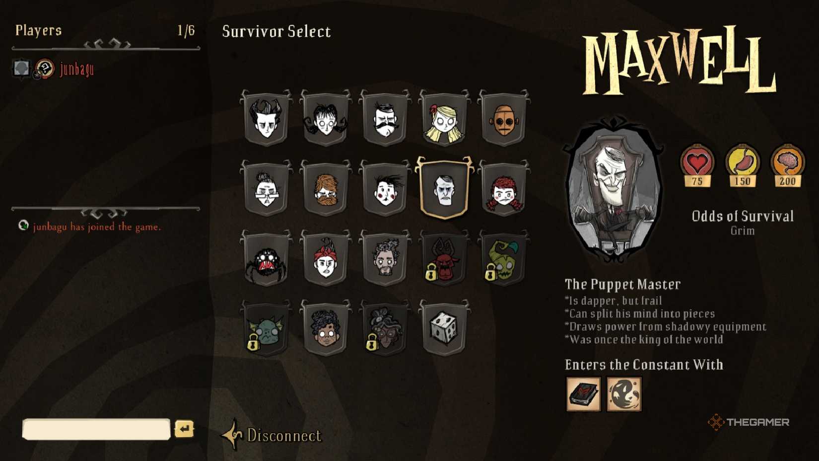 How To Play As Maxwell In Don't Starve Together