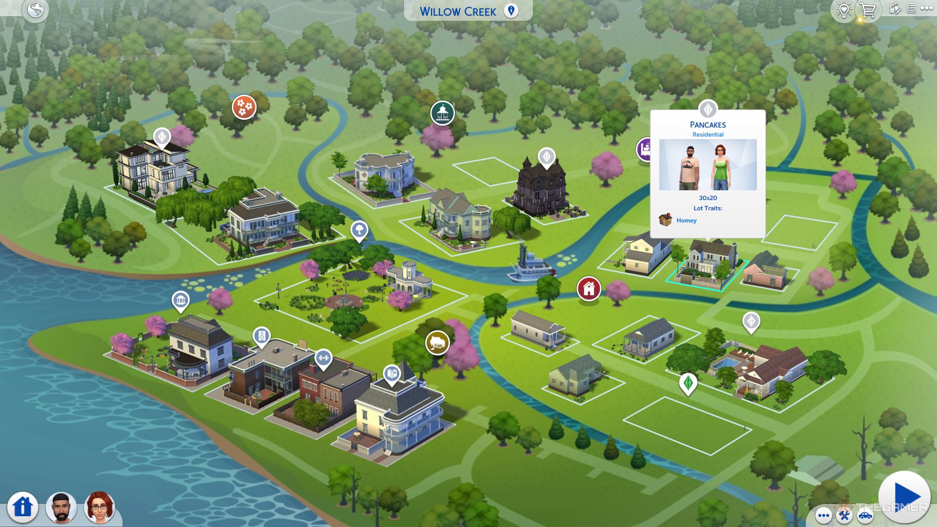 A player looking at Bob and Elizas house in The Sims 4.