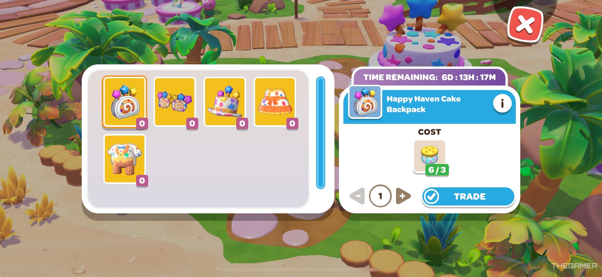 A player looking at the trades for Happy Haven Days in Hello Kitty Island Adventure.