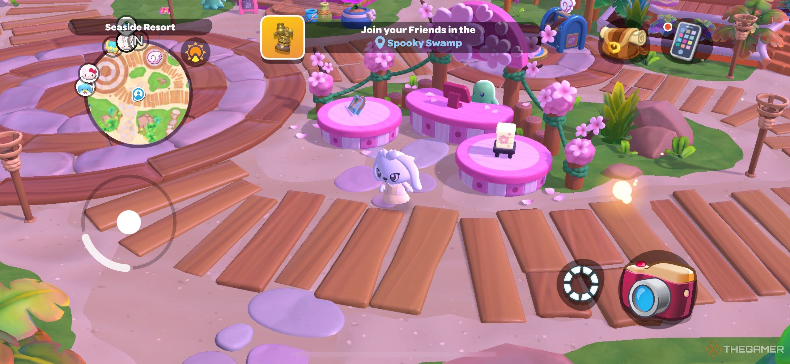 Hello Kitty Island Adventure a player standing with Spring Time Celebration Cusec.