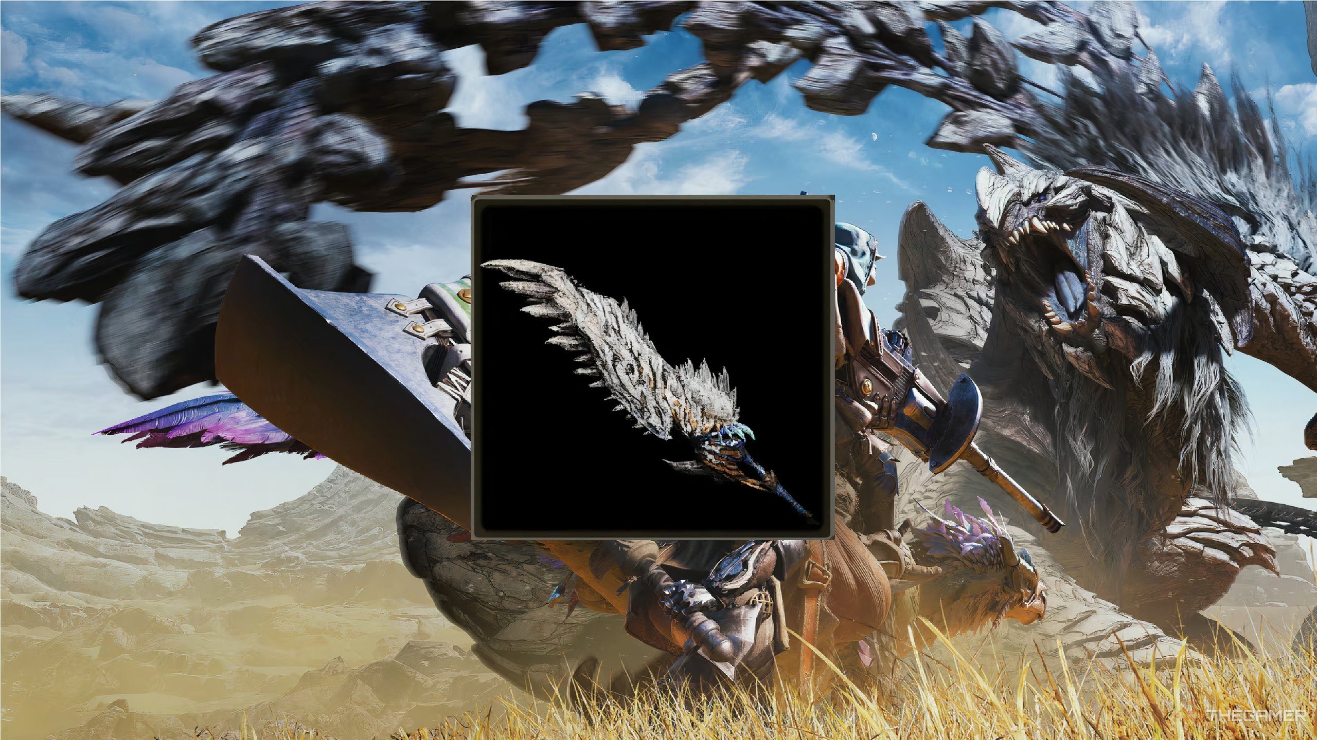 A preview image of Fulgurcleaver Guardiana from monster hunter wilds.