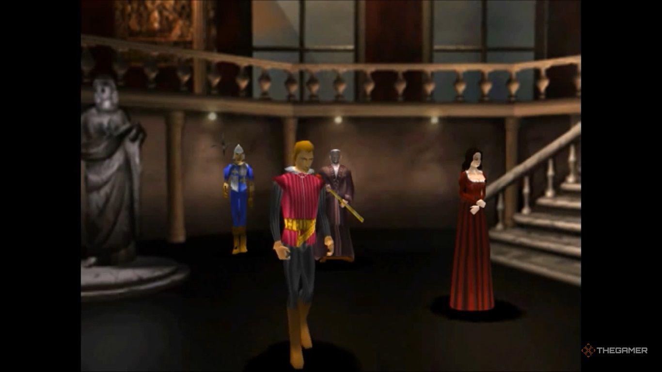 A stage with actors performing an opera in Parasite Eve.