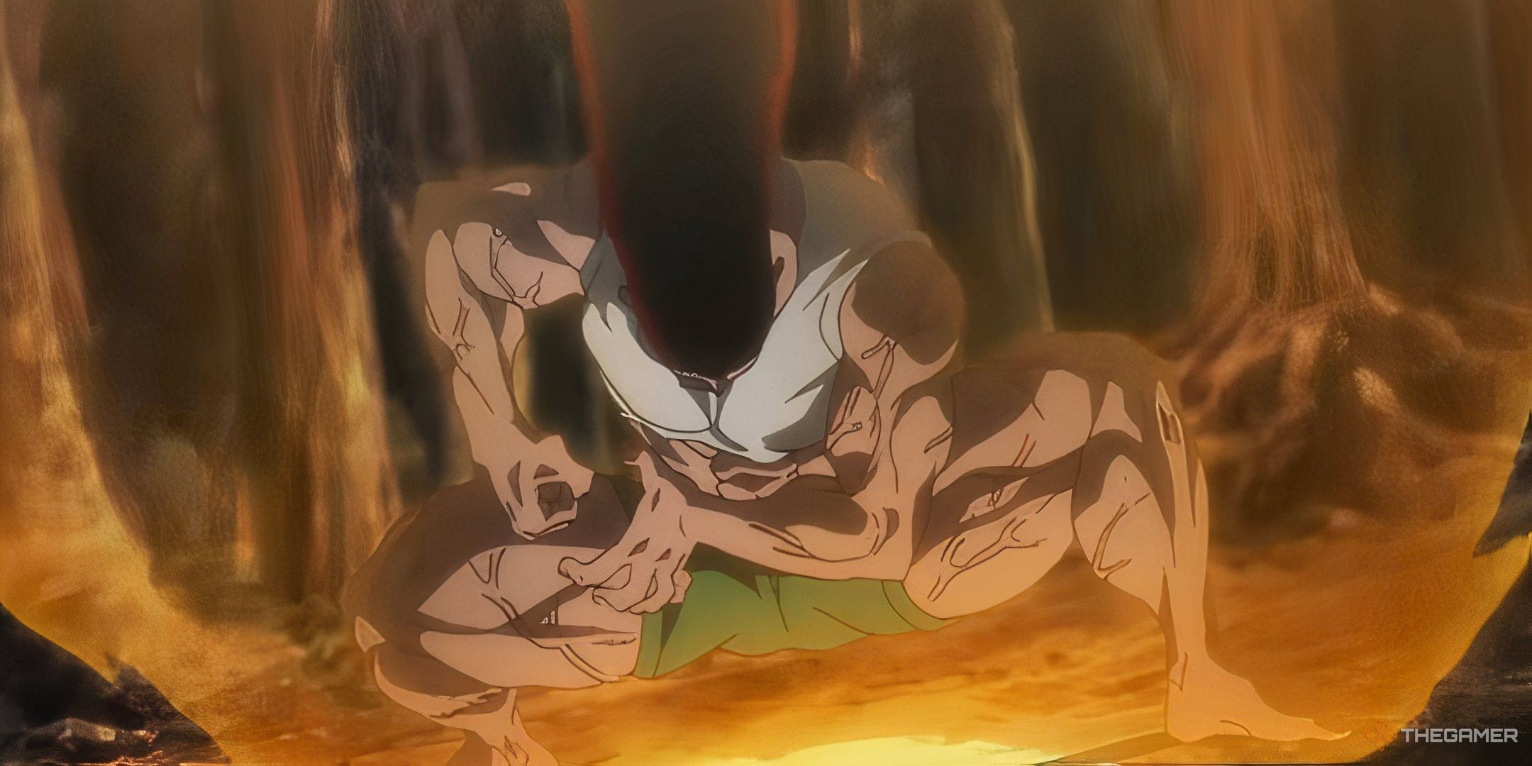 In the Hunter X -Hunter, the adult Gone charges a jijinin, sitting on the ground.