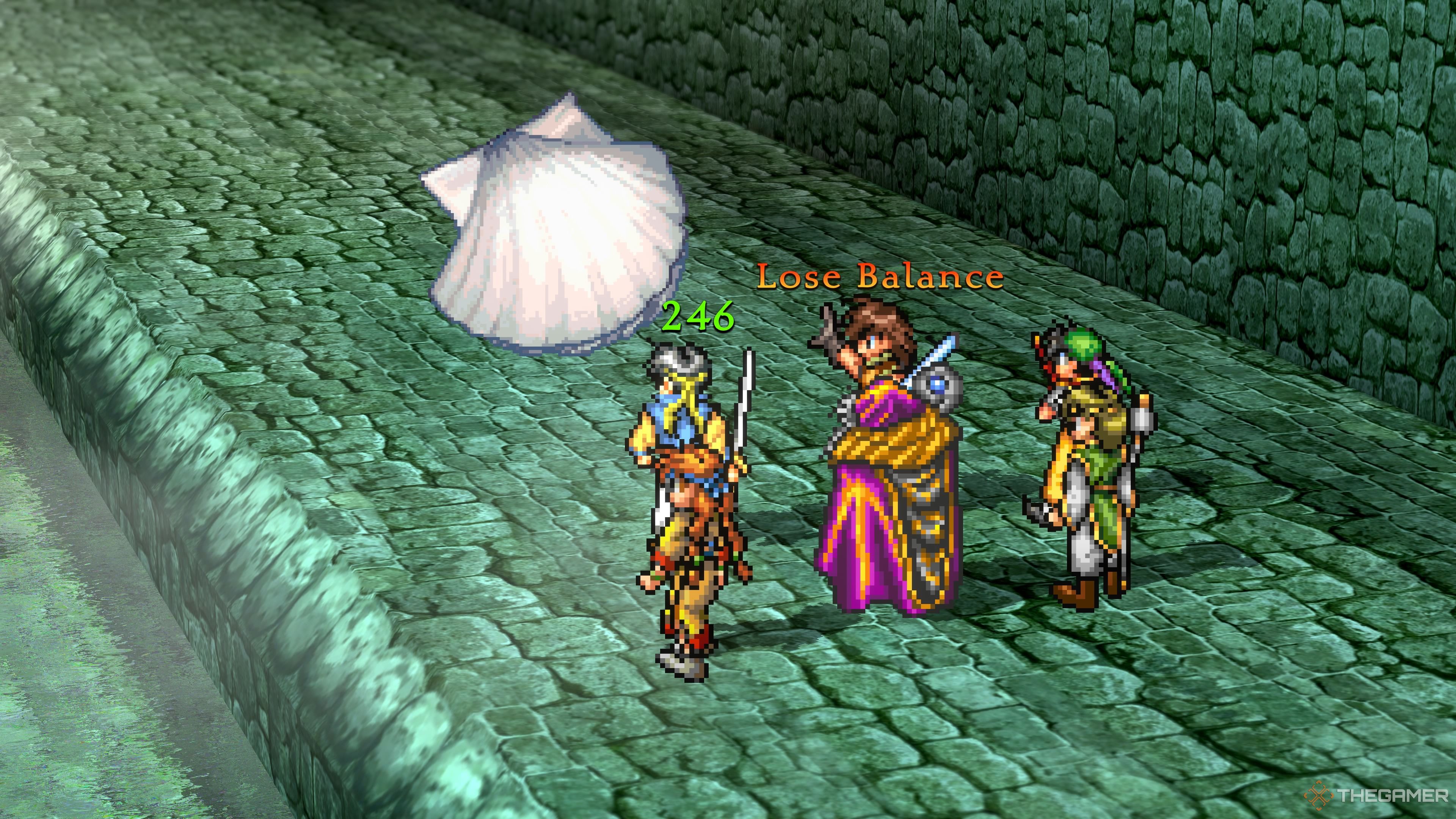 Sivadon 1 HD Remster Heals an unbalanced vicator during the Venice Climp of Toron Lake Castle.
