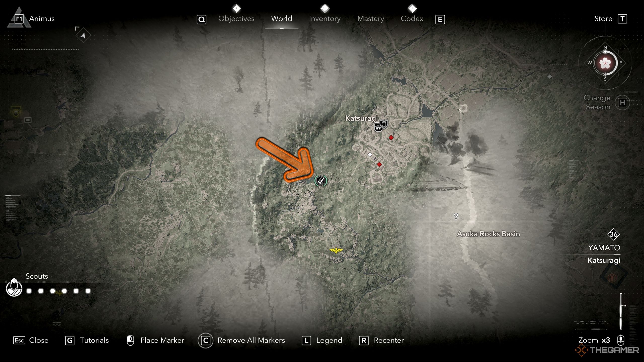 Assassins Creed Shadows, a secret path on the map