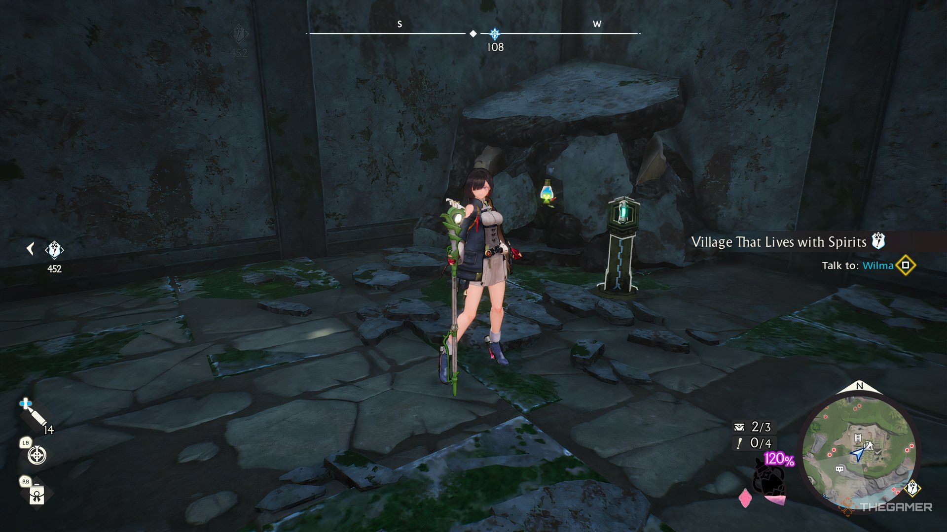 Yami performing a long range scan in the IT in Overney Ontia: Illuminations and landscaped lands.