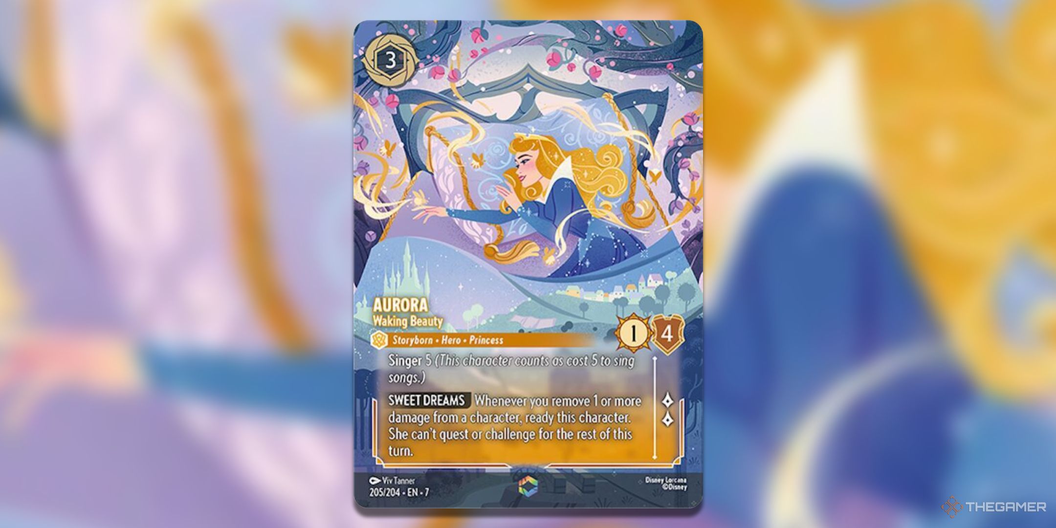 Aurora Waking Beauty Enchanted Disney Lorcana Archazia's Island card art.