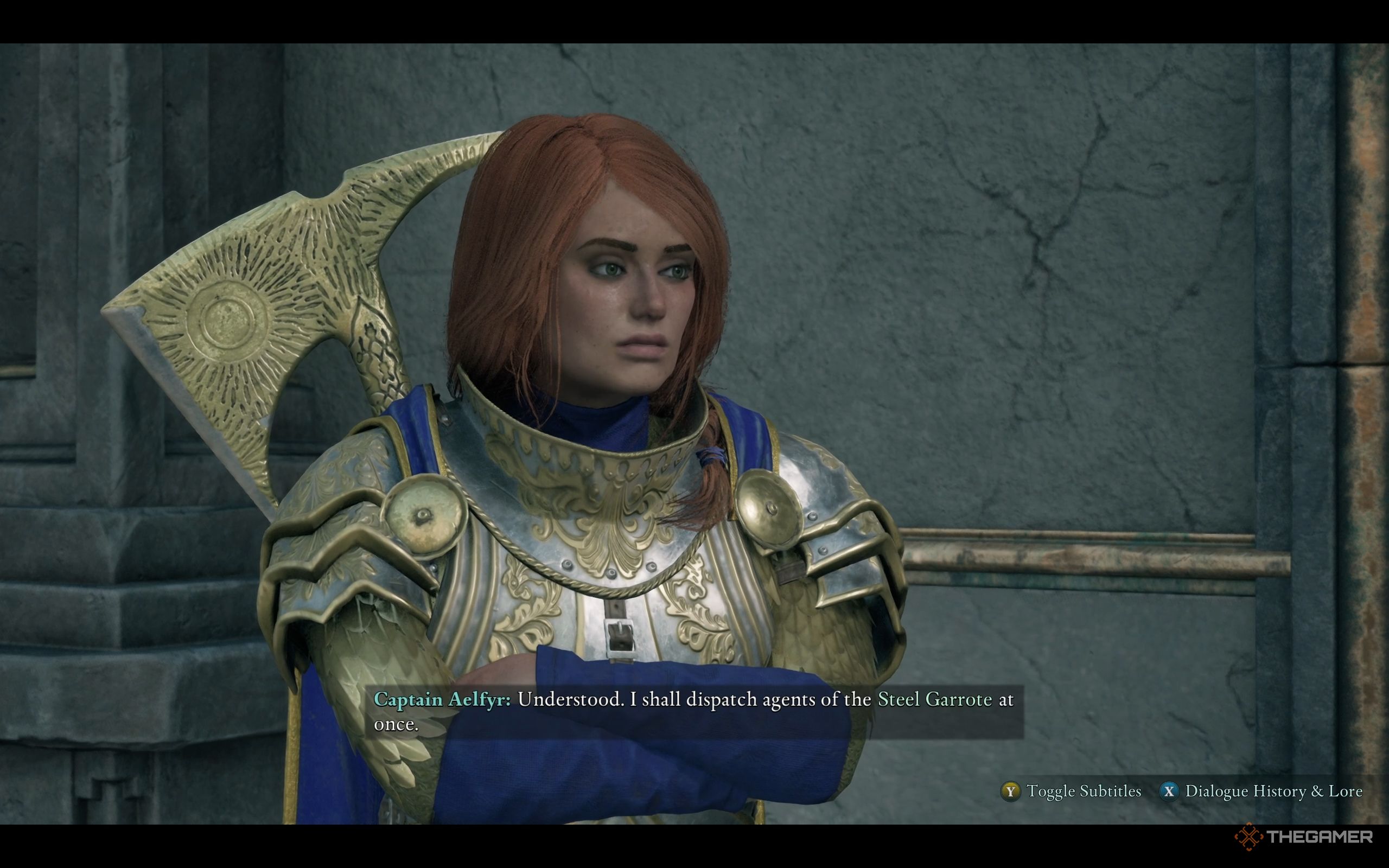 Captain Aelfyr assures the Envoy that she&rsquo;s sending troops to capture Leoflaed and Glaedwine.