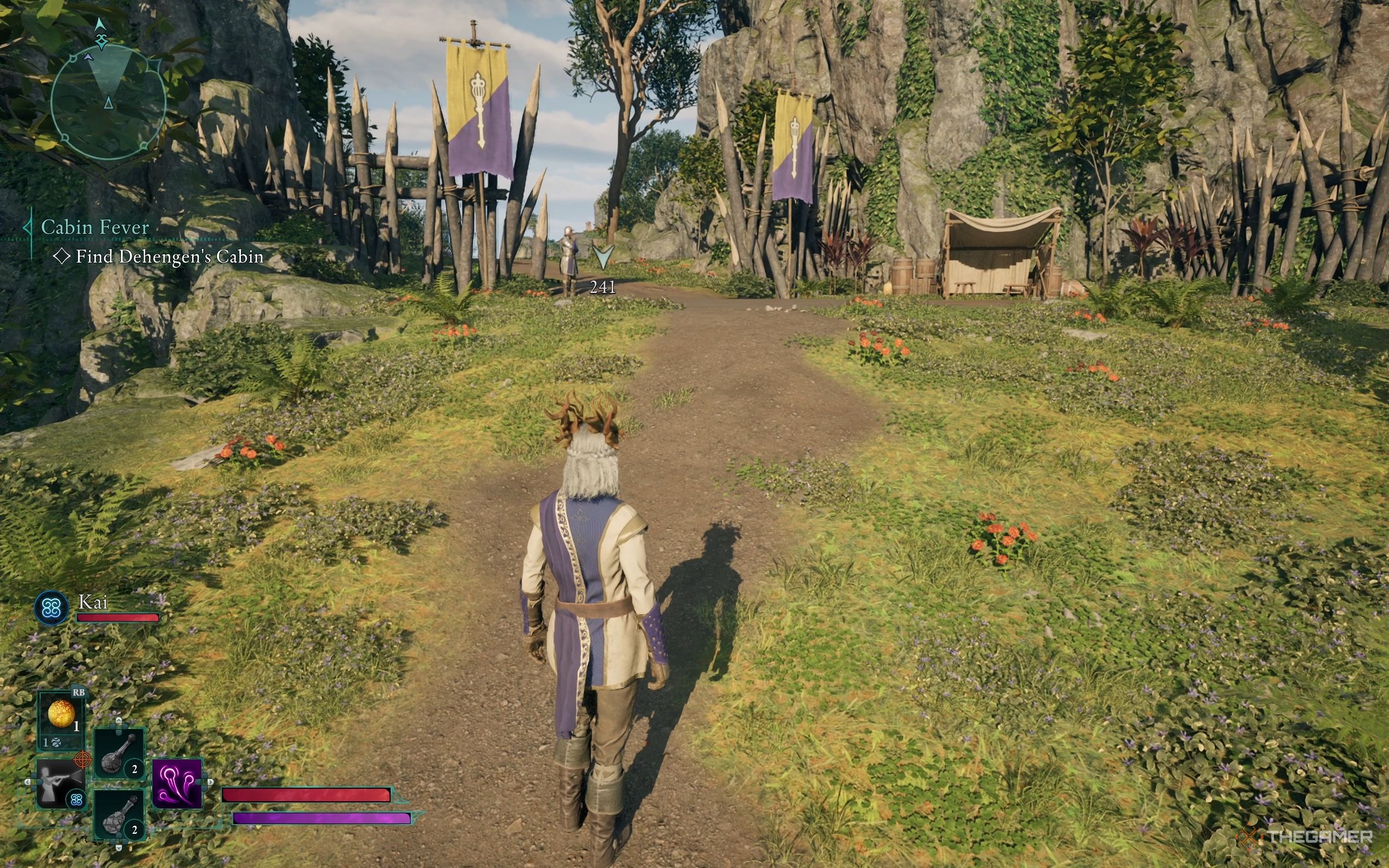 The Envoy sees two flags and a guard.
