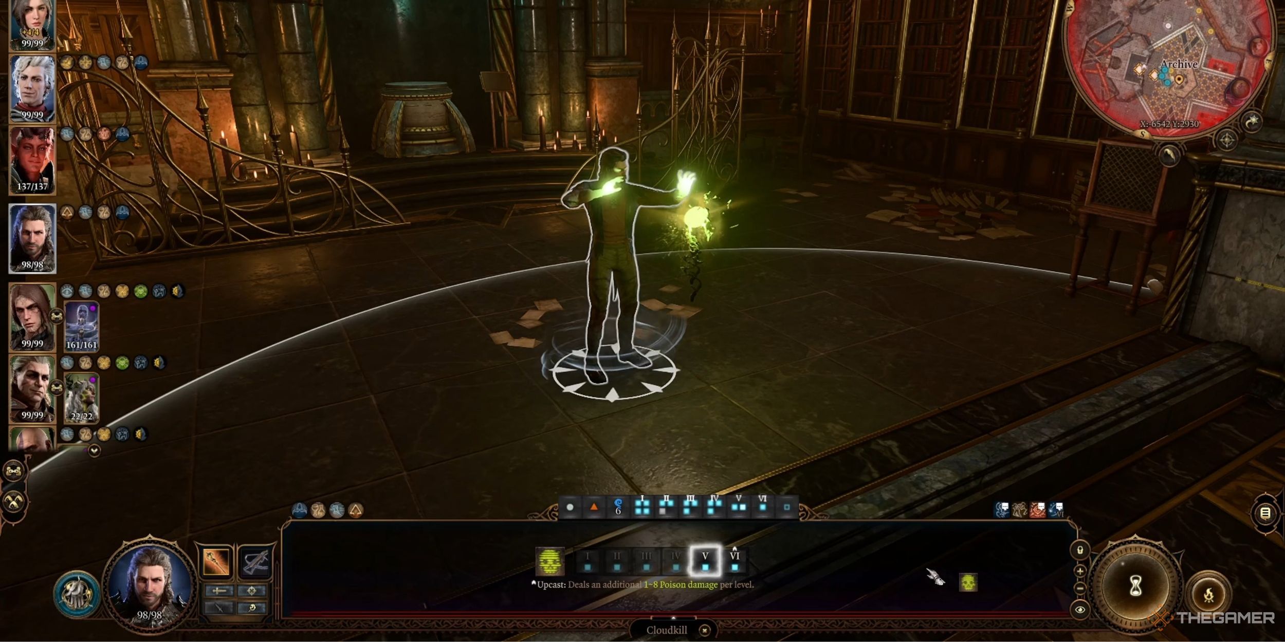 Gale about to cast the Cloudkill spell in Baldur&rsquo;s Gate 3.