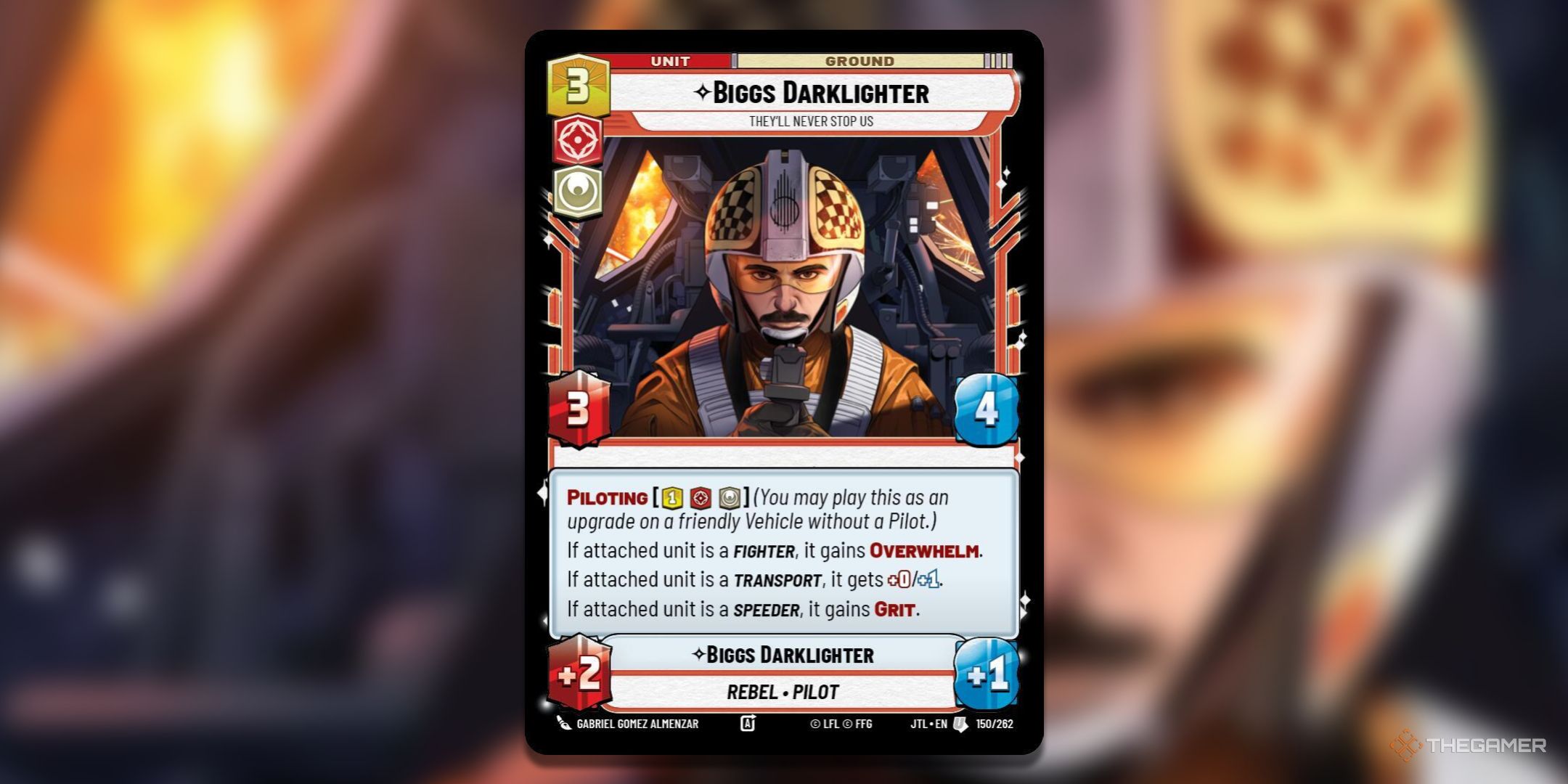 Biggs Darklighter, They&rsquo;ll Never Stop Us Star Wars Unlimited Jump To Lightspeed Card Art.
