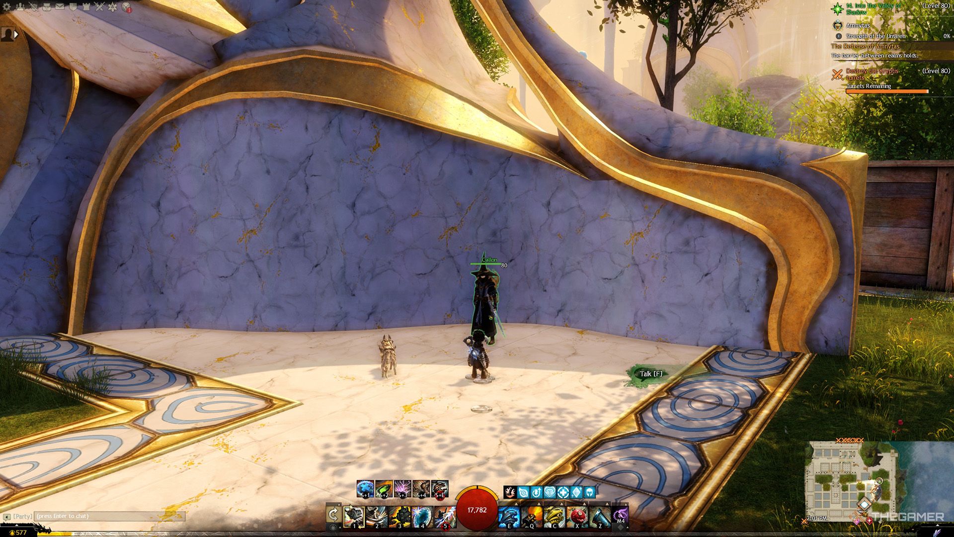 بازیکن در حال صحبت با Callon در Guild Wars 2.