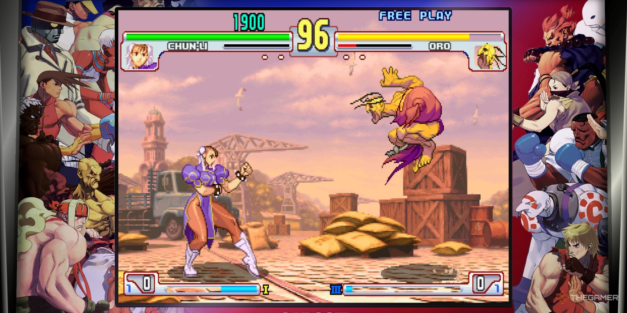 Street fighting with Chun-Li in Street Fighter.