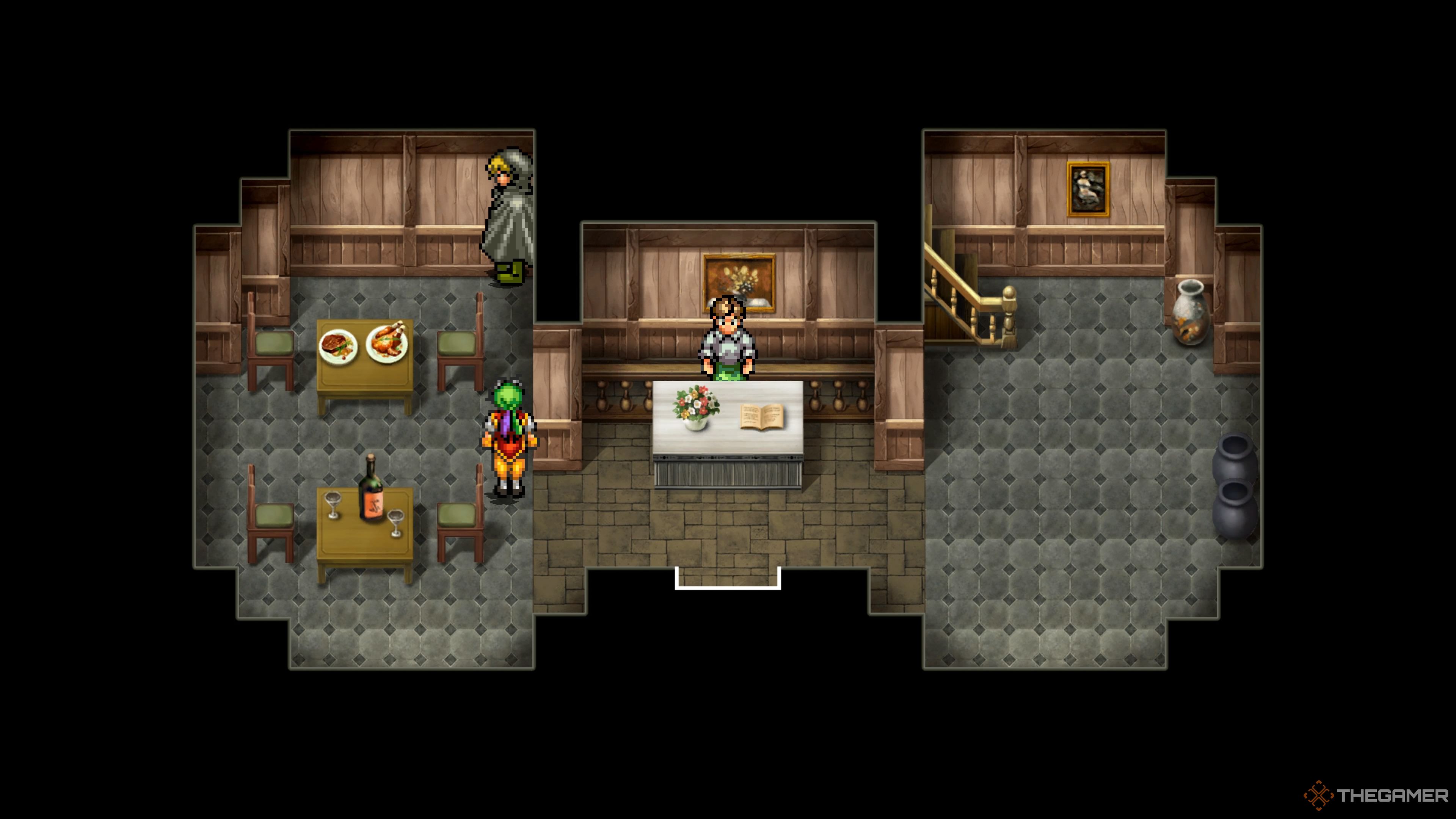 Clive in the Rikon inn in Suikoden 1 HD Remaster.