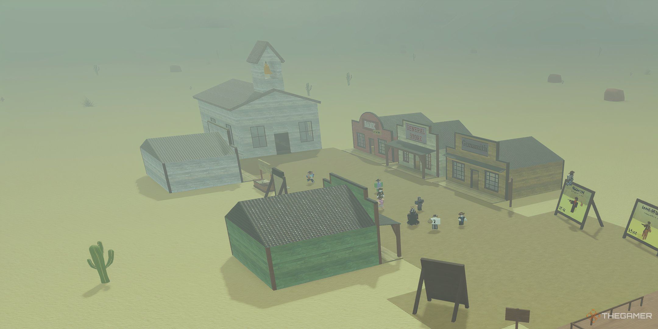 The town where you queue up for games of Dead Rails, on Roblox.