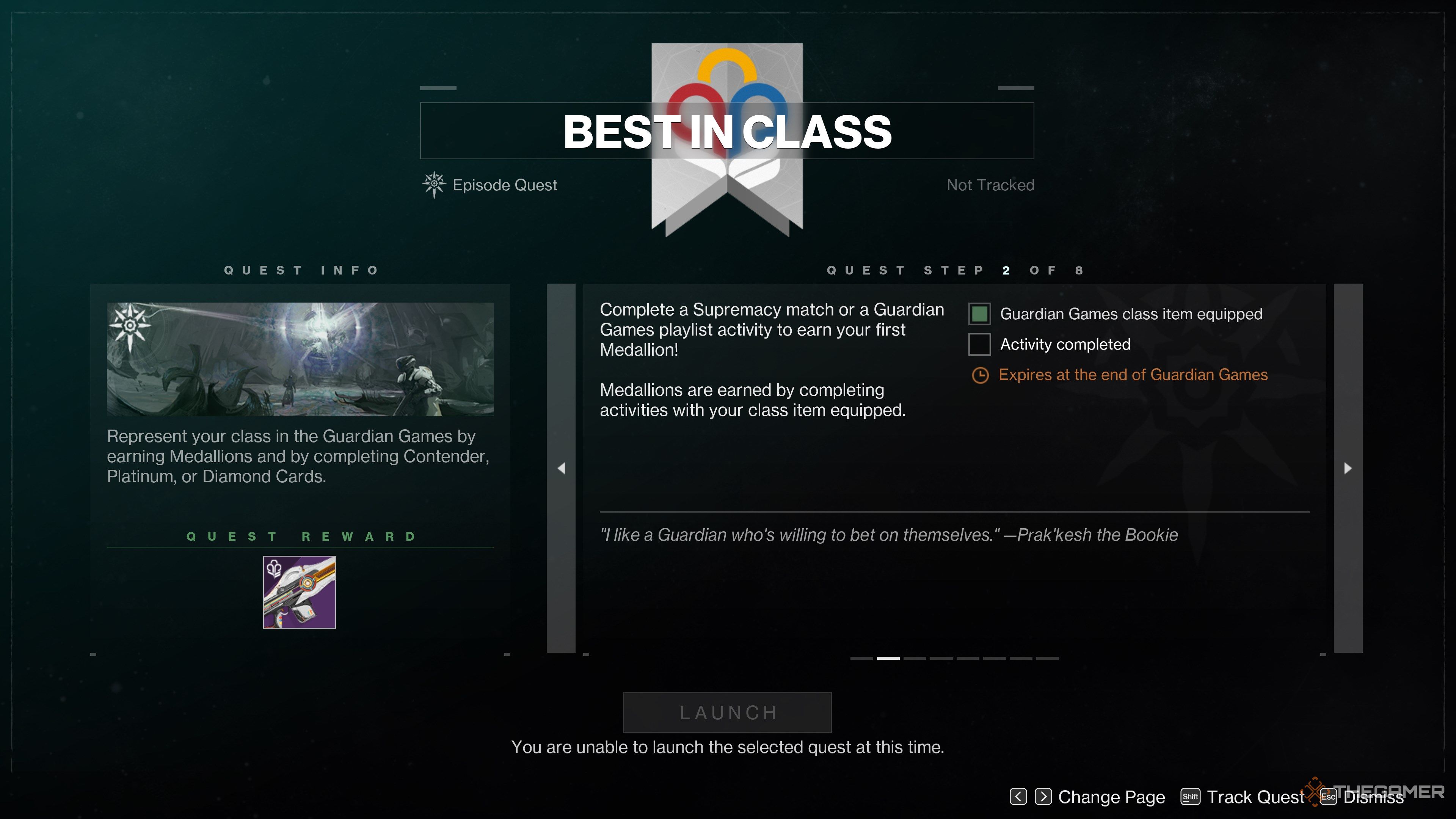 Destiny 2 Best In Class Quest