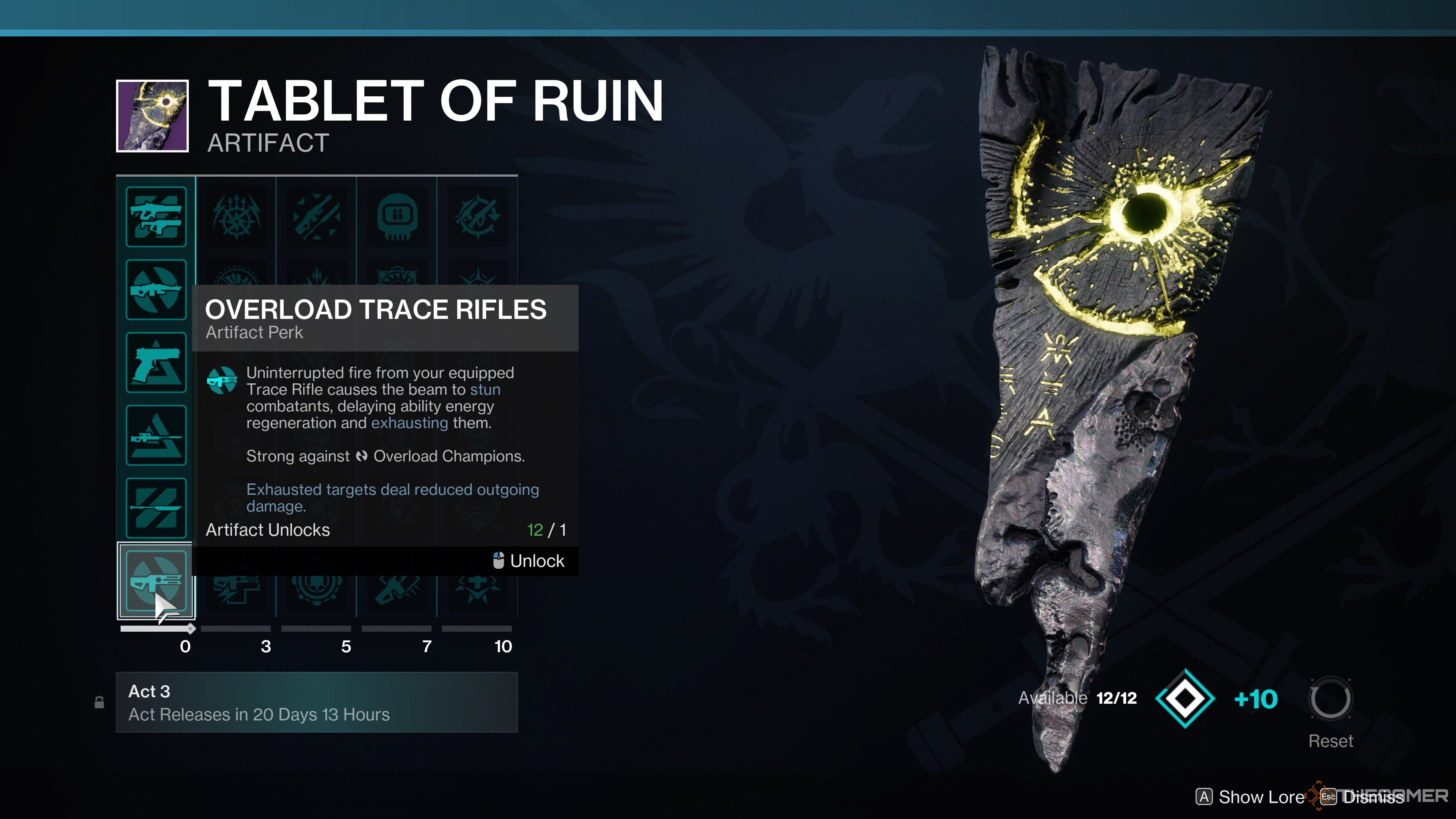 Destiny 2 تبلت Ruin A2 ستون یک