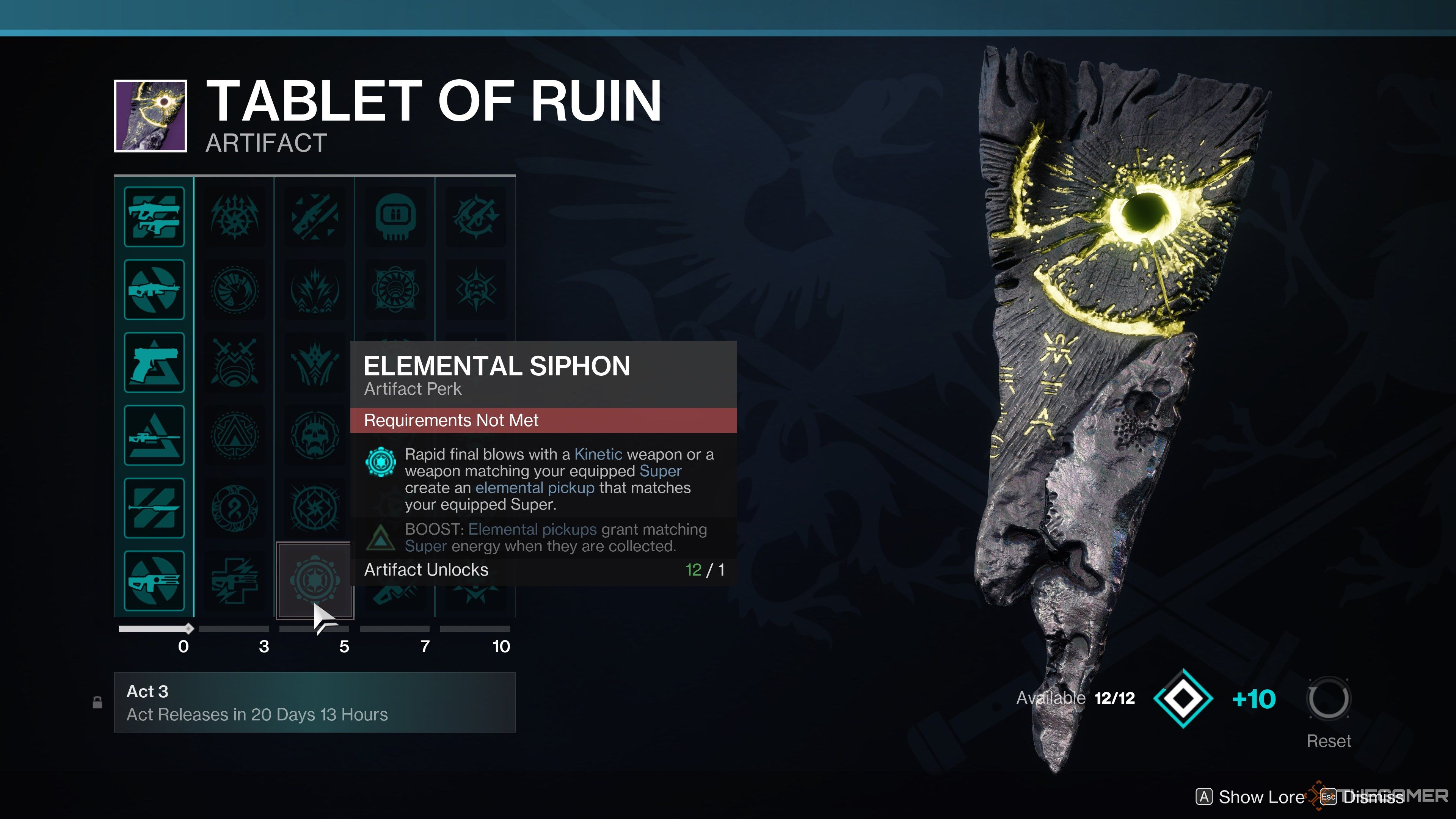 Destiny 2 تبلت Ruin A2 ستون سه