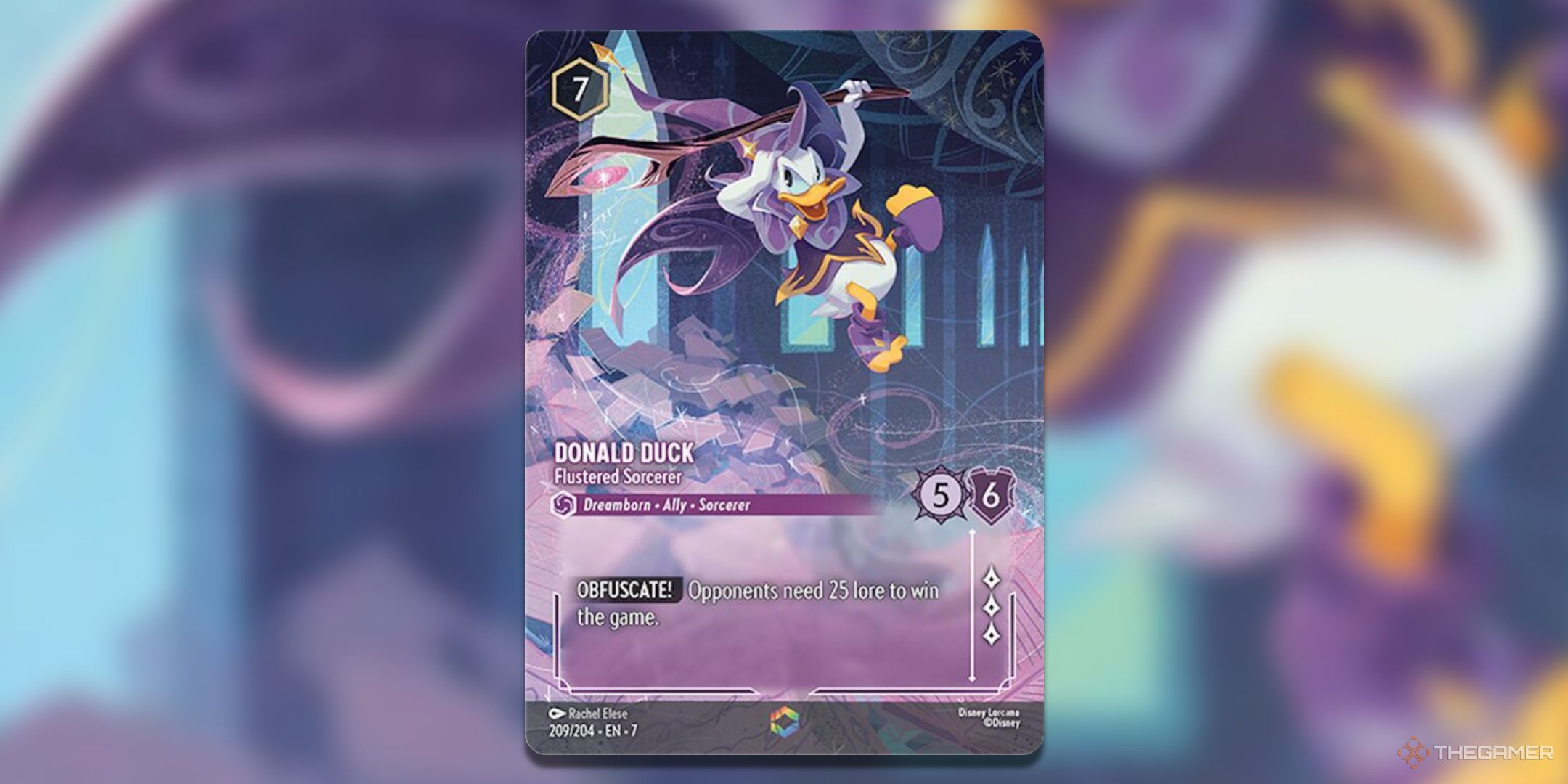 Donald Duck - Flustered Sorcerer Enchanted Disney Lorcana Archazia's Island card art.