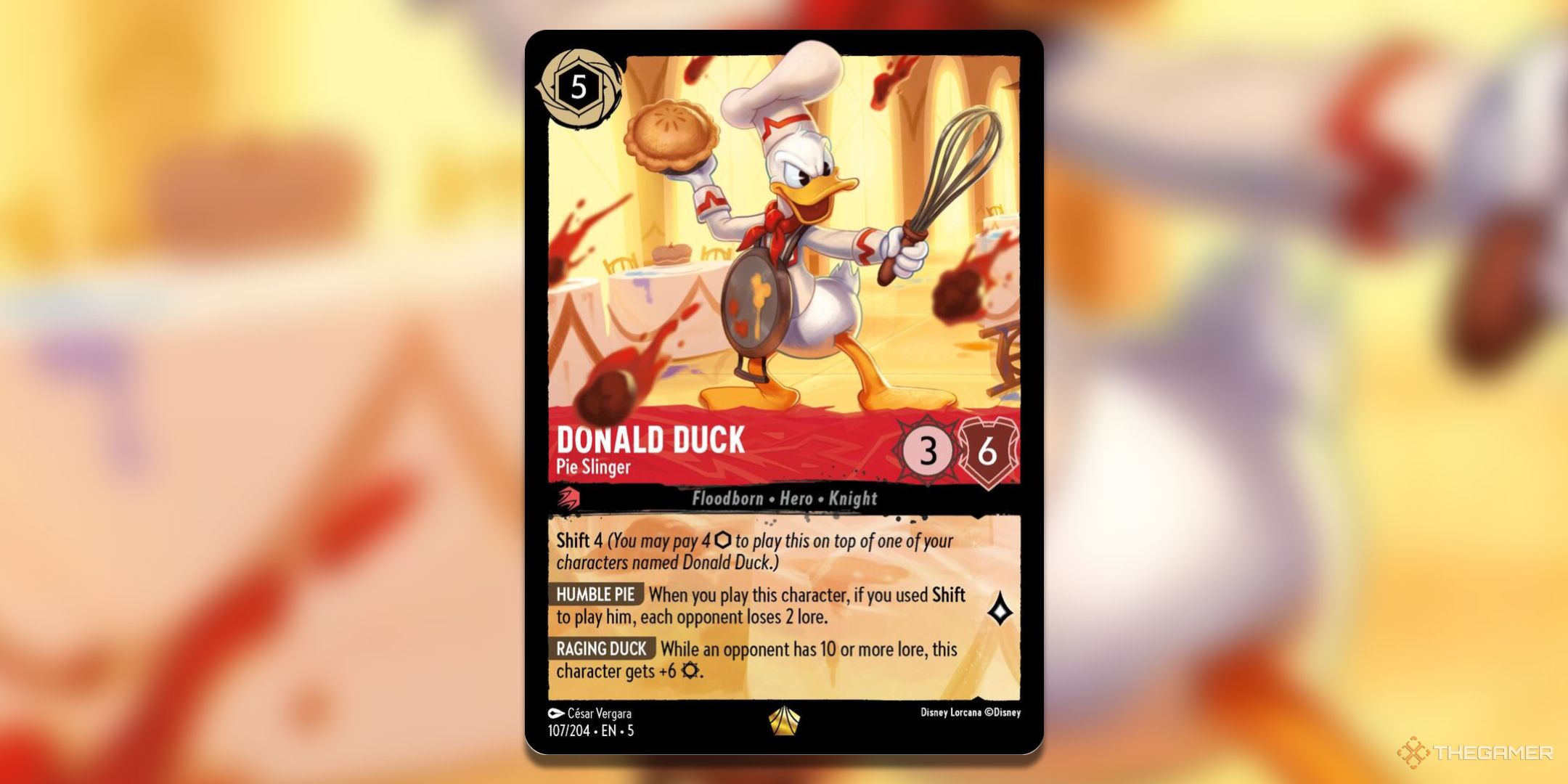 Donald Duck, Pie Sleeinger Disneying Loro Card Art.