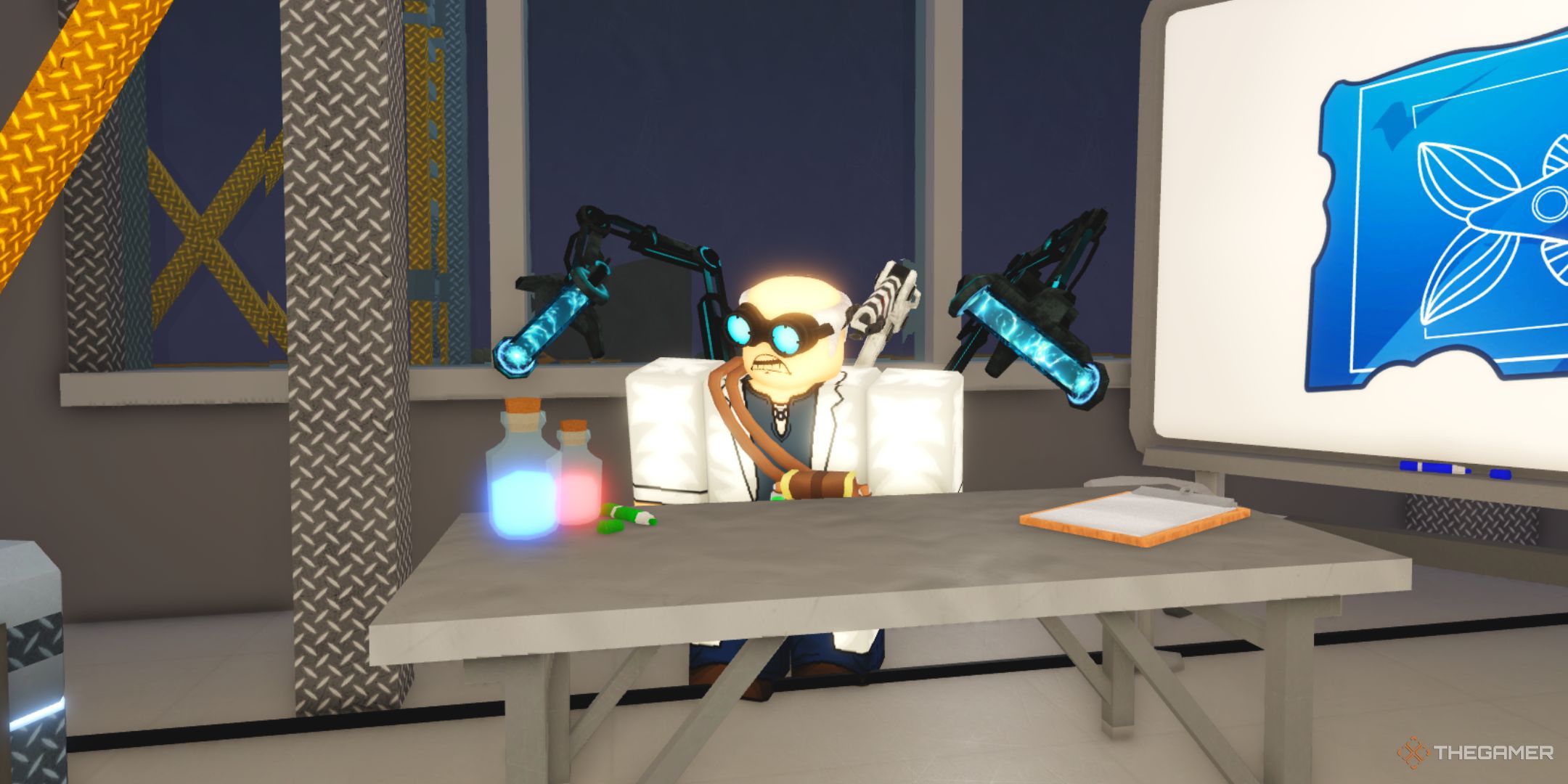 The player character shows Dr. Crookspine in his laboratory located on a separate small island near Roslit Bay in Fisch.