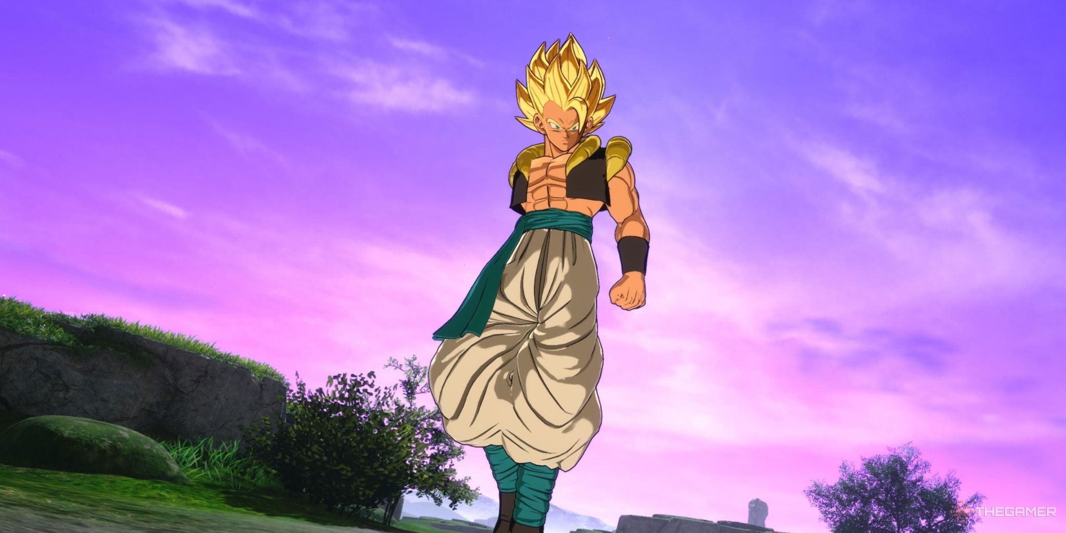 Super Saiyan Gogeta posing in Dragon Ball: Sparking Zero.