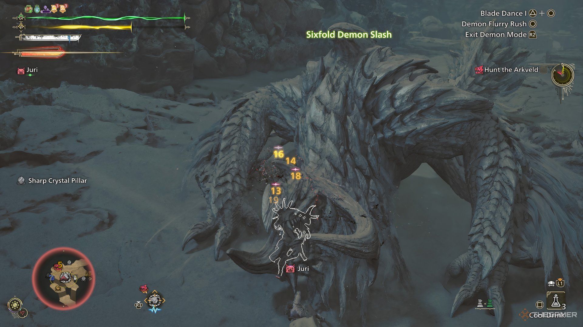 Dual Blade Arkveld hunt in Monster Hunter Wilds.